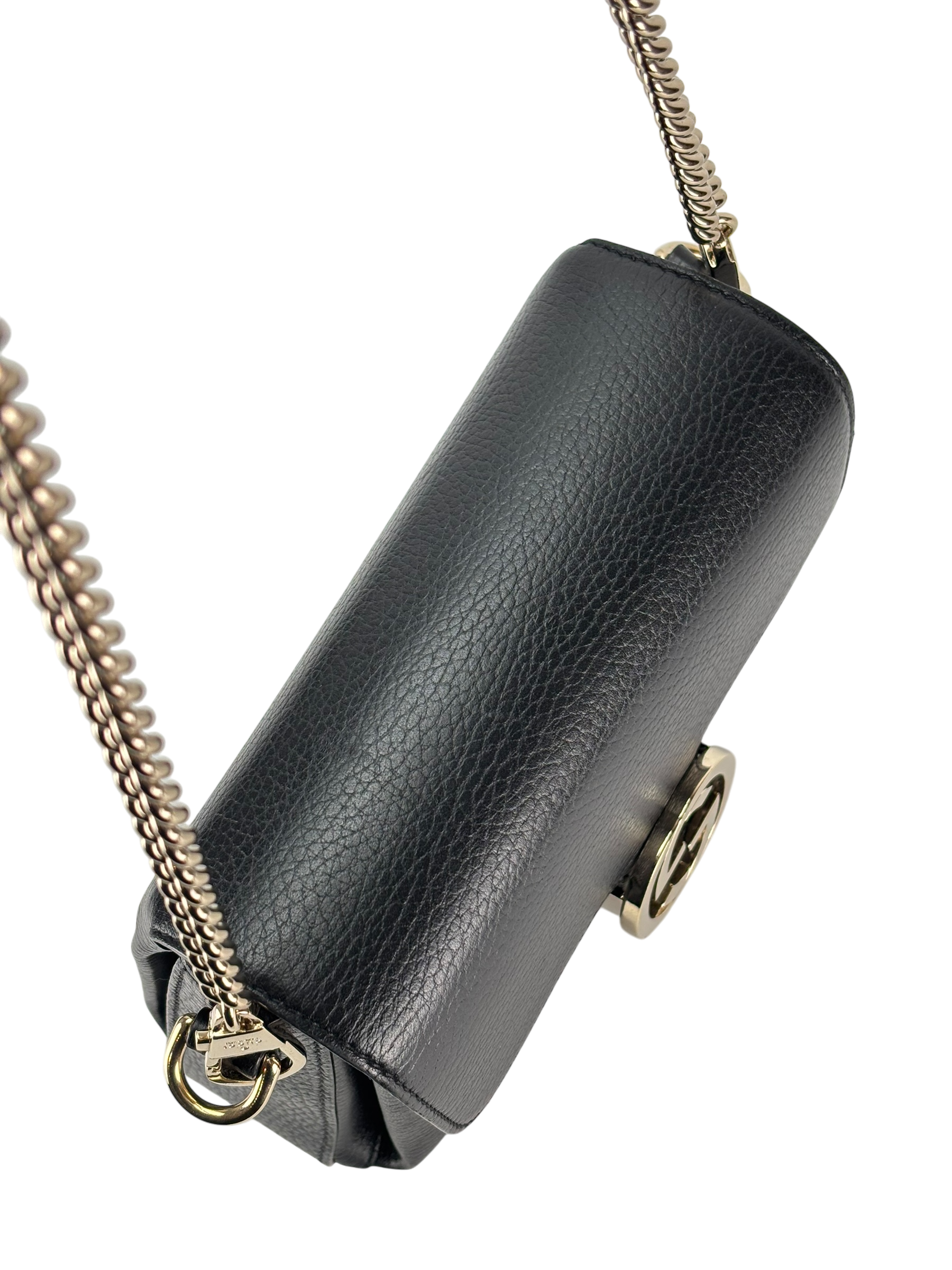 GUCCI - Black Interlocking G Chain Shoulder Bag