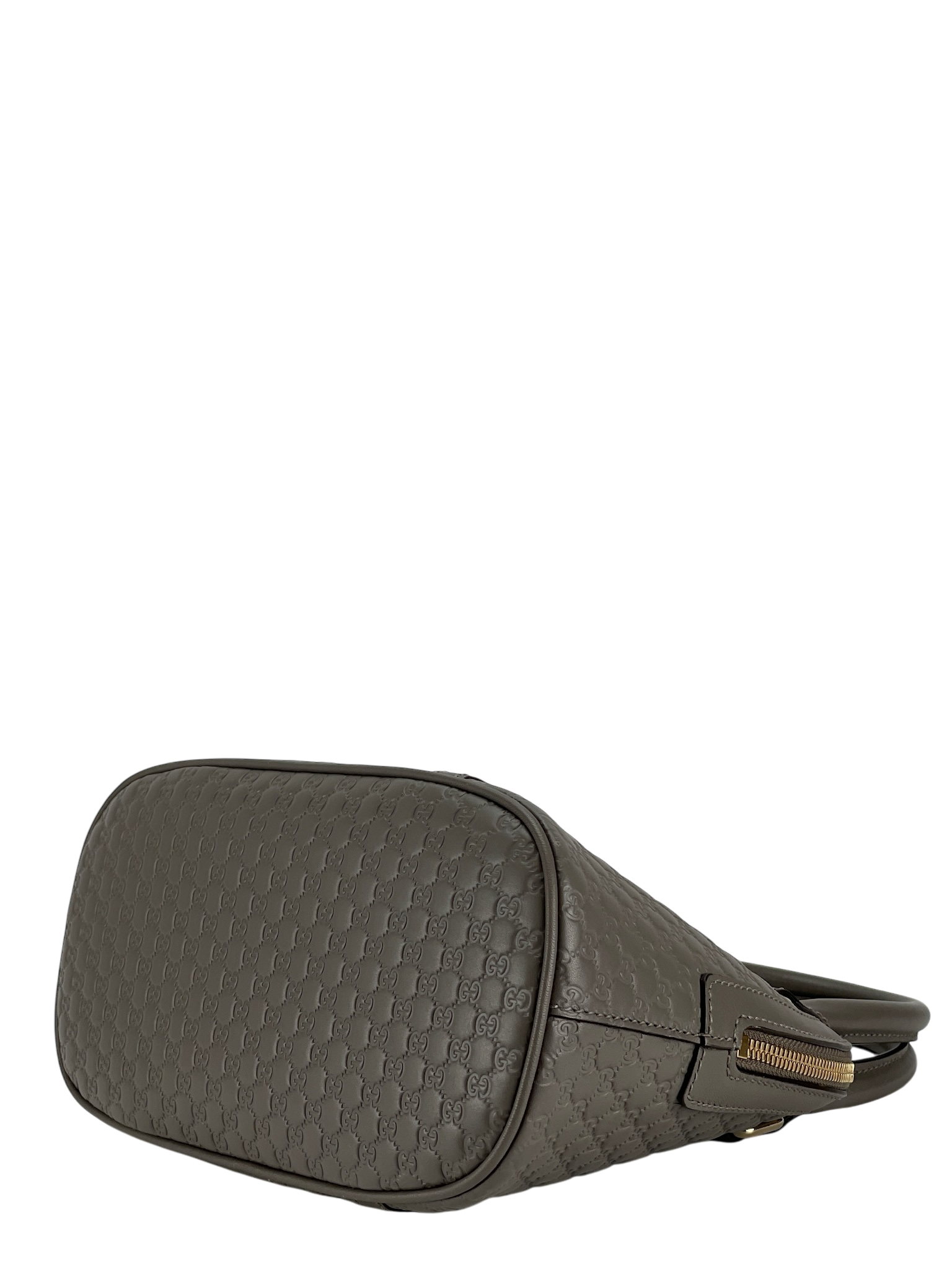 GUCCI - Grey Calfskin Micro Guccissima Leather Dome Bag
