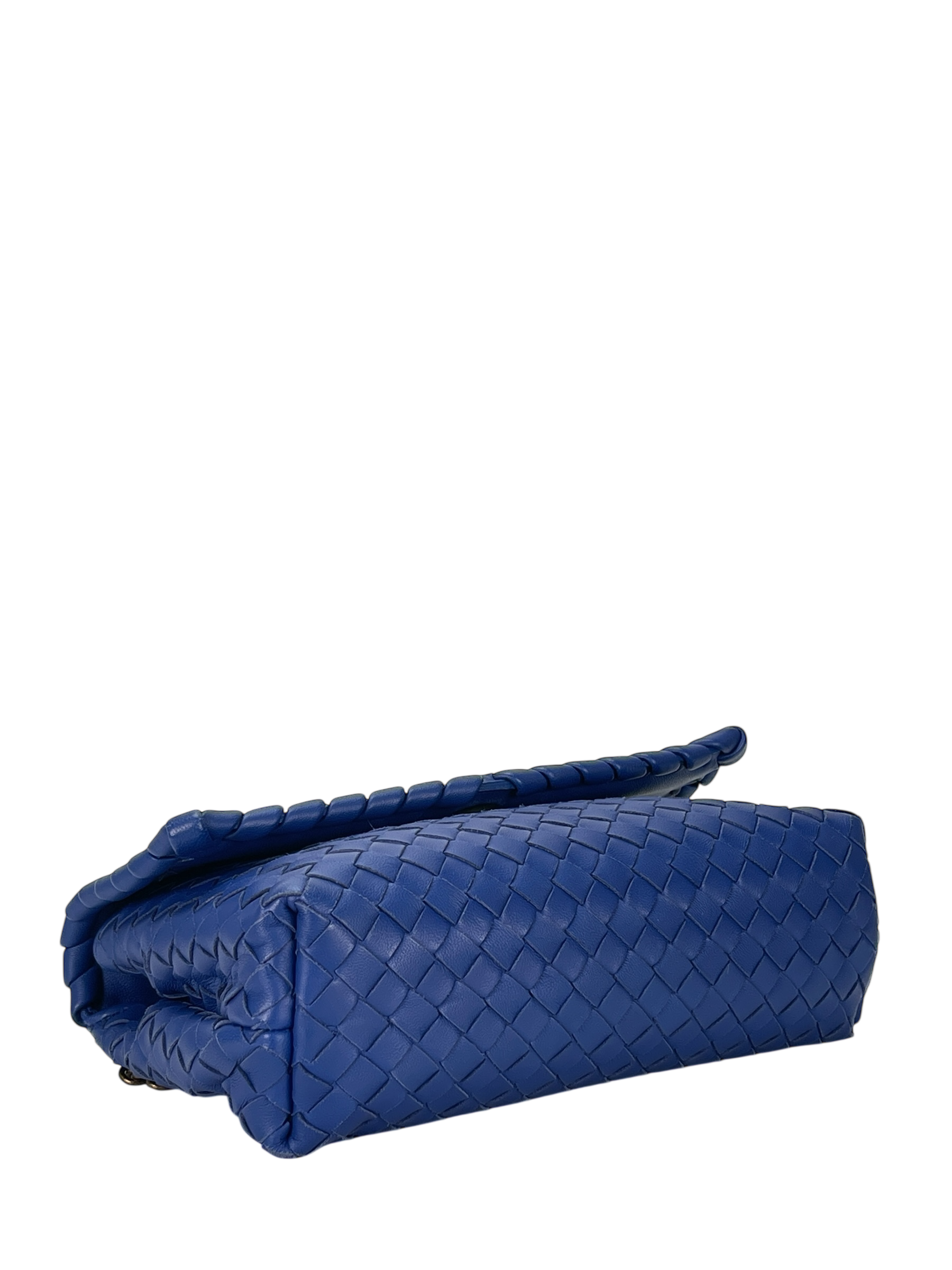 BOTTEGA VENETA - Blue Lambskin Olympia Flap Chain Shoulder Bag