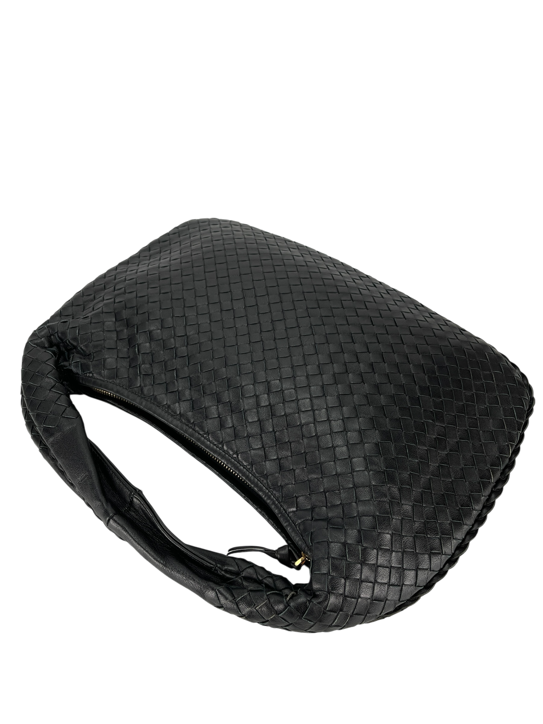 BOTTEGA VENETA - Intrecciato Hobo Bag Black Calfskin