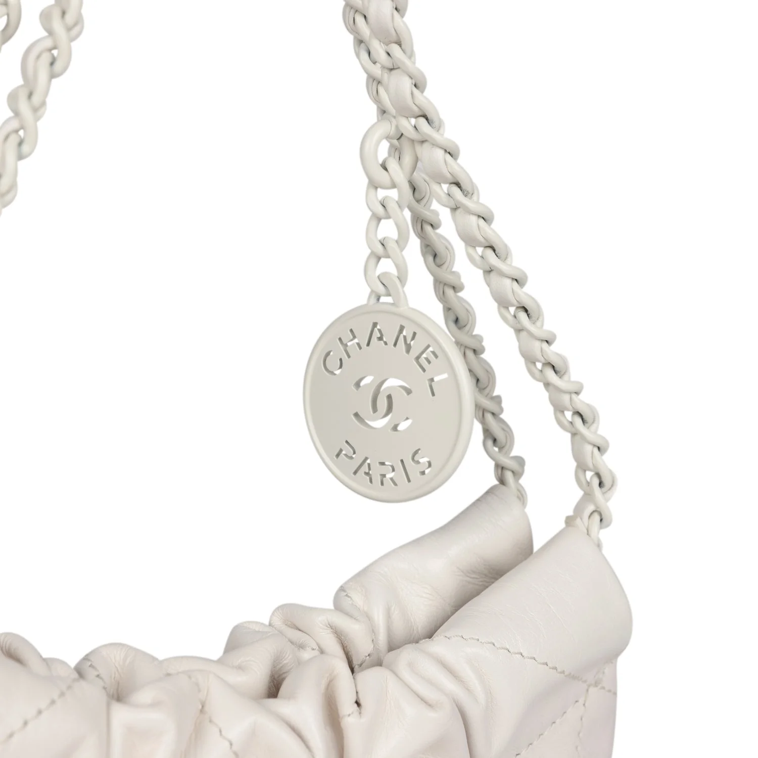 Chanel Mini 22 Bag Pink and White Ombre Calfskin Lacquered Metal Hardware