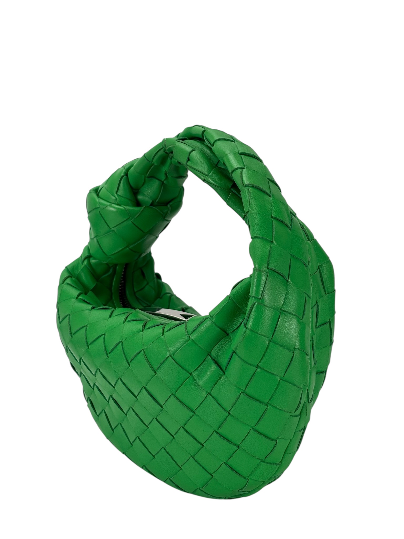 BOTTEGA VENETA - Green Leather Nappa Intrecciato Mini Jodie Handbag
