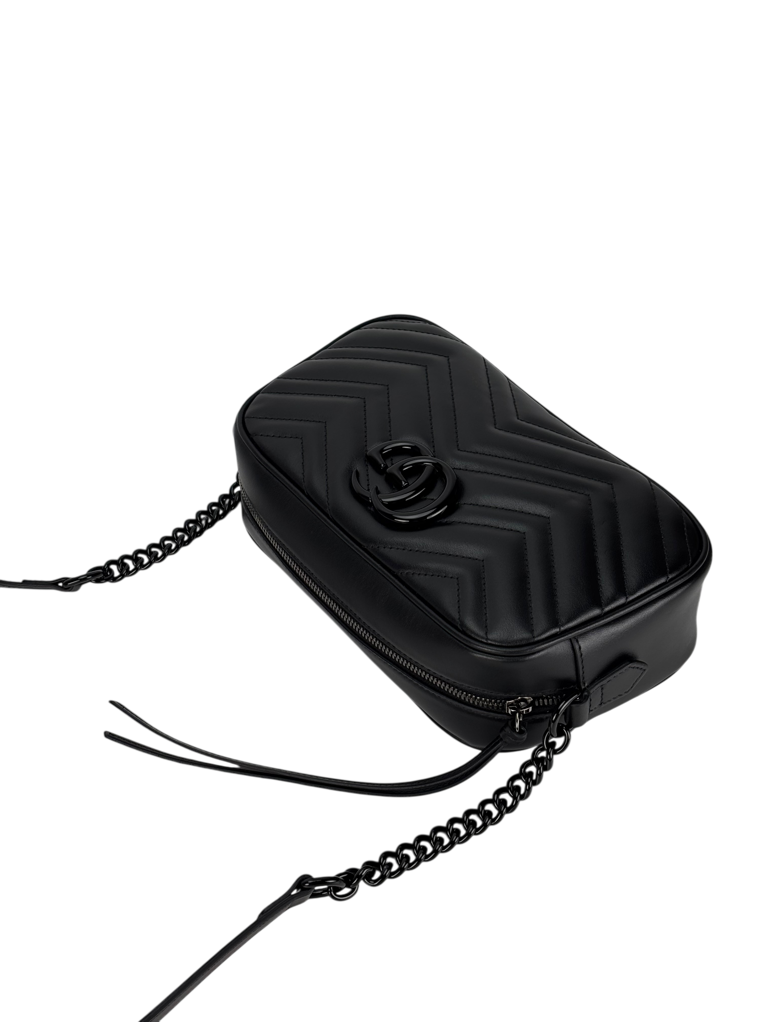 GUCCI - Black GG Marmont Camera Shoulder Bag