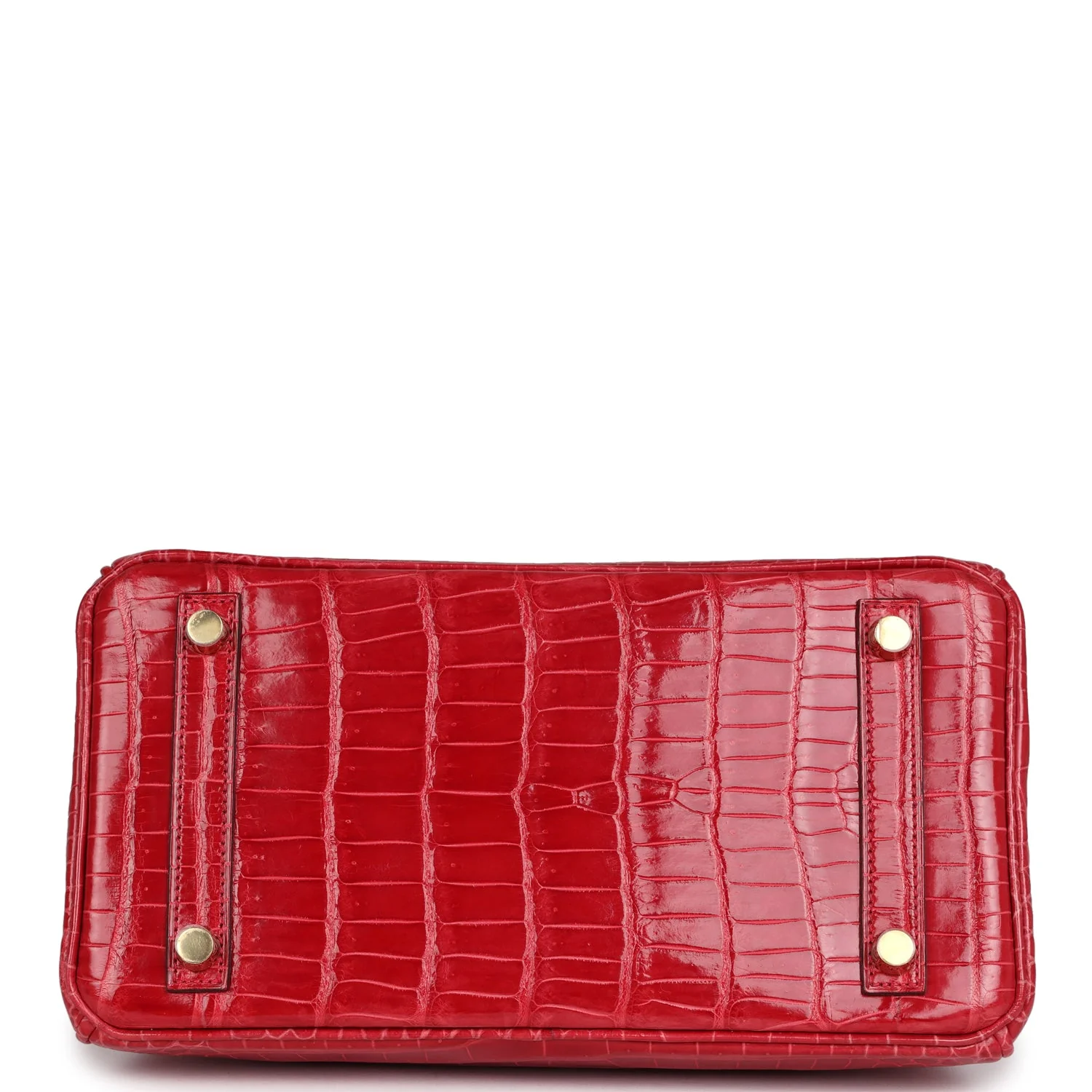 Hermes Birkin 25 Braise Shiny Porosus Crocodile Gold Hardware