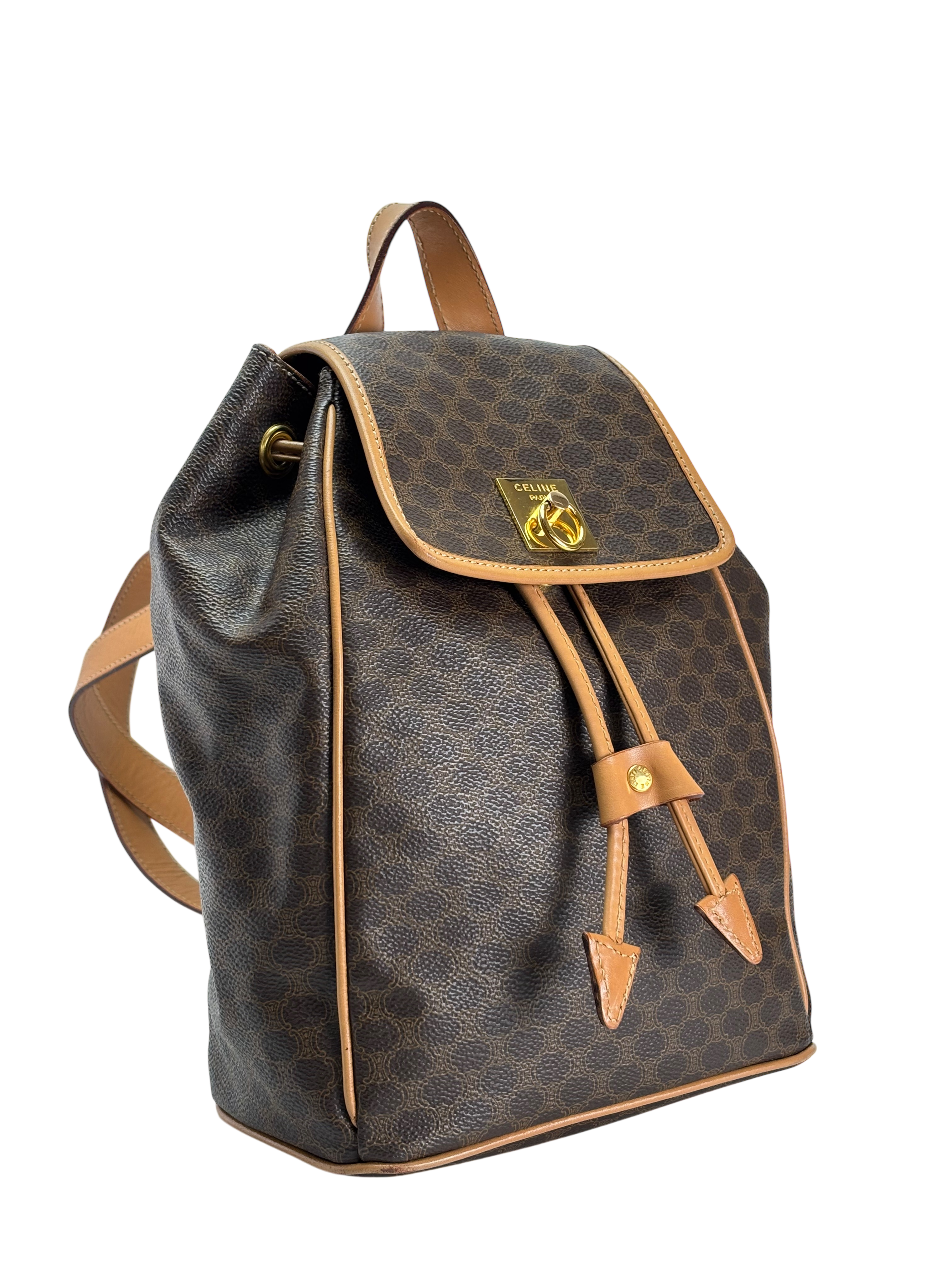 CELINE - Brown Macadam Backpack PVC