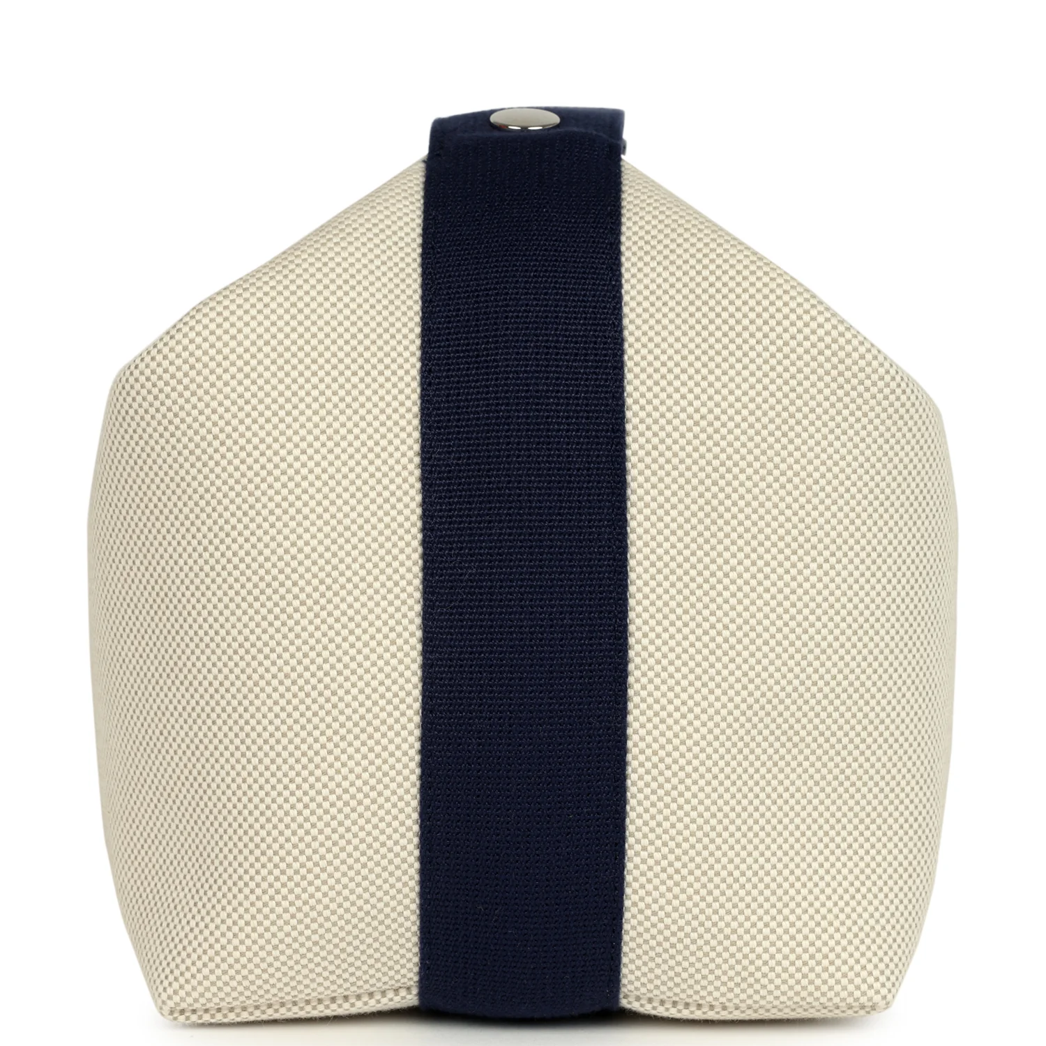 Hermes Bride A Brac Cabriole GM Gris Perle and Bleu Canvas Palladium Hardware