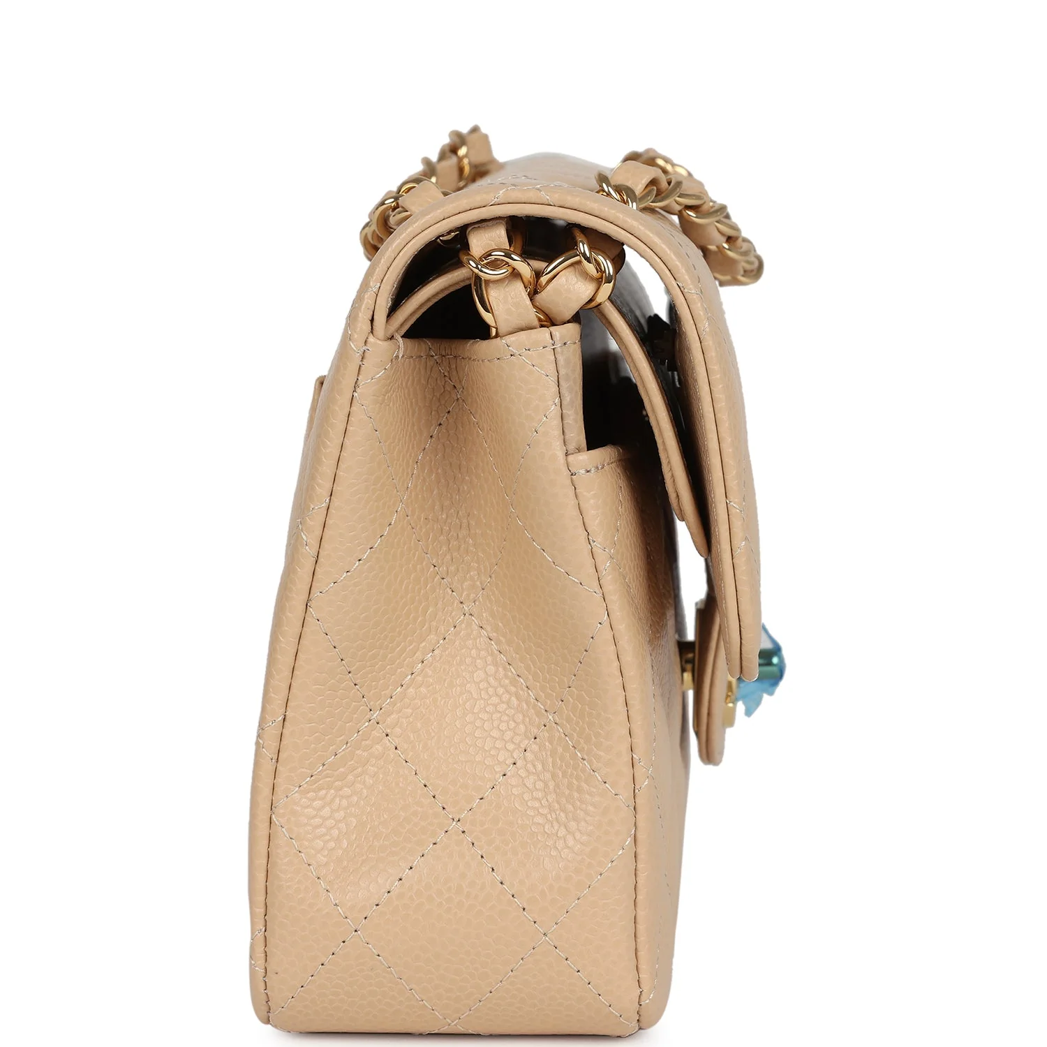 Chanel Small Classic Double Flap Bag Beige Caviar Gold Hardware