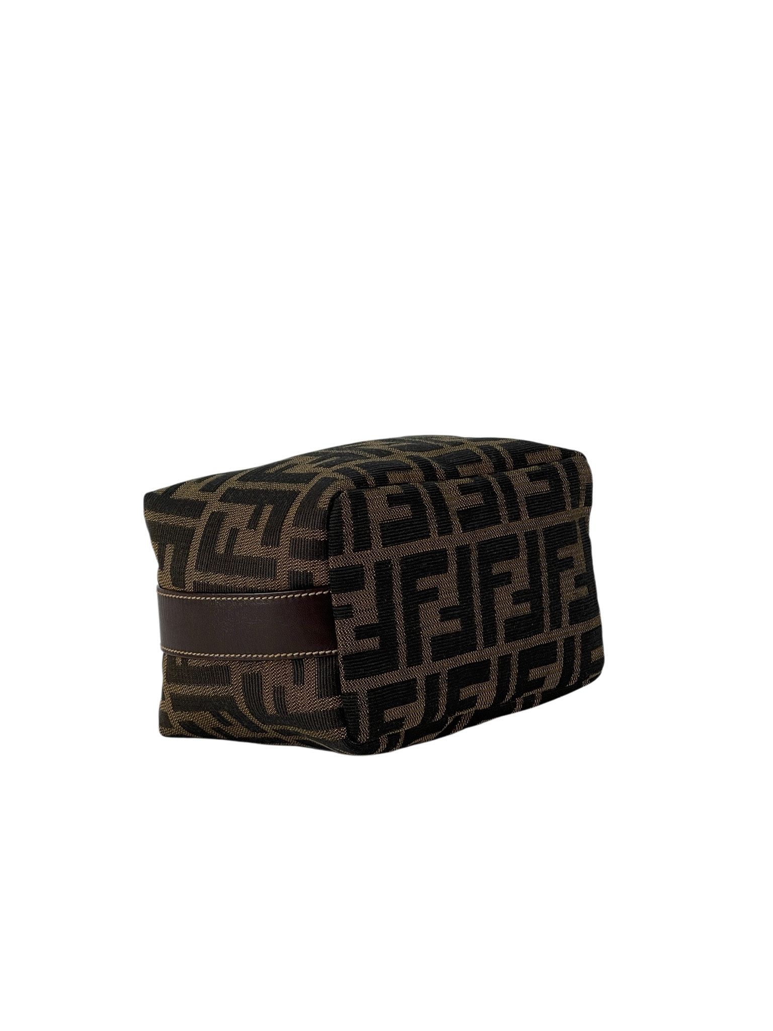 FENDI - Zucca Brown Jacquard Mini Vanity Pouch Bag