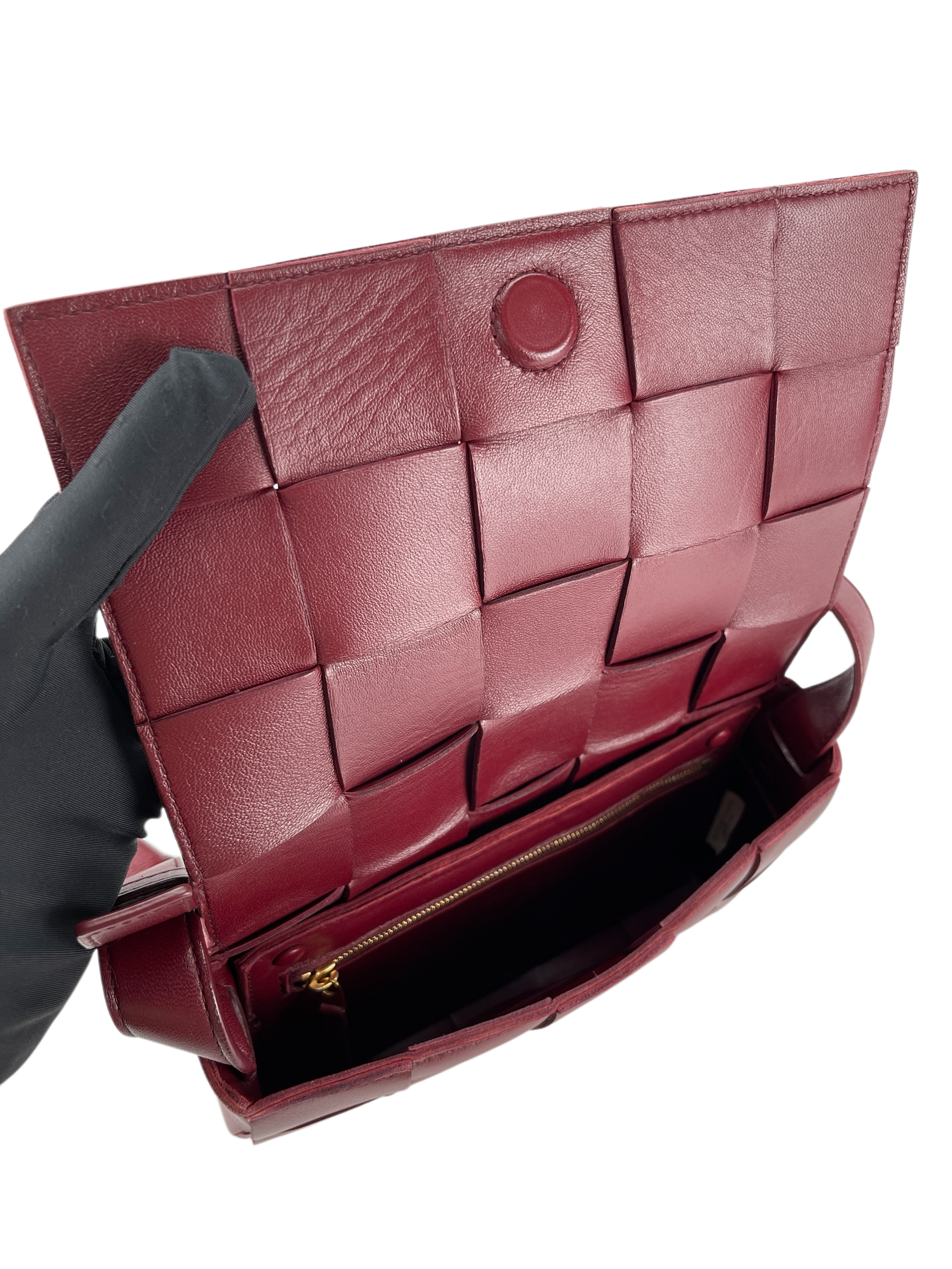 BOTTEGA VENETA - Barolo intrecciato leather Small Cassette Crossbody bag