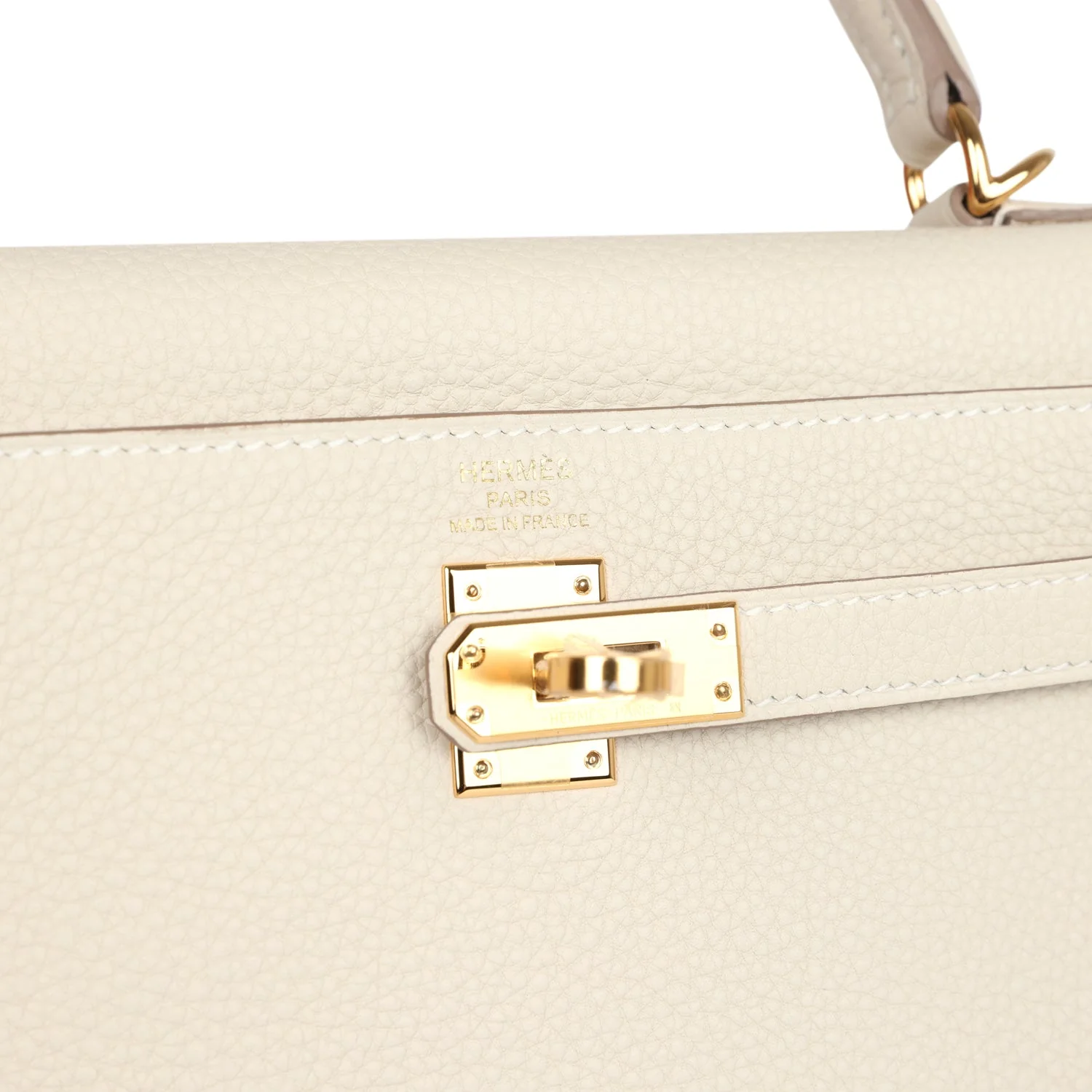 Hermes Kelly Retourne 25 Craie Togo Gold Hardware