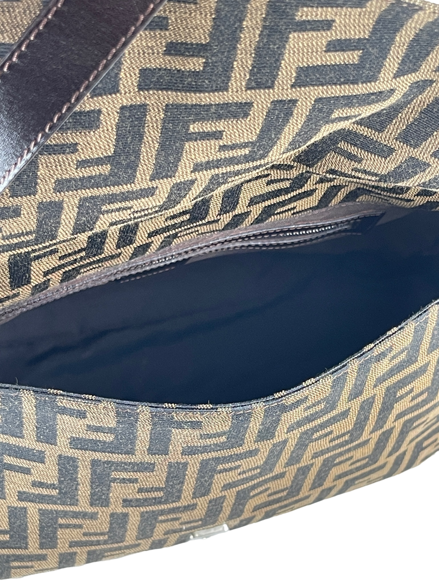 FENDI - Brown Zucca Mamma Baguette Handbag Silver Hardware