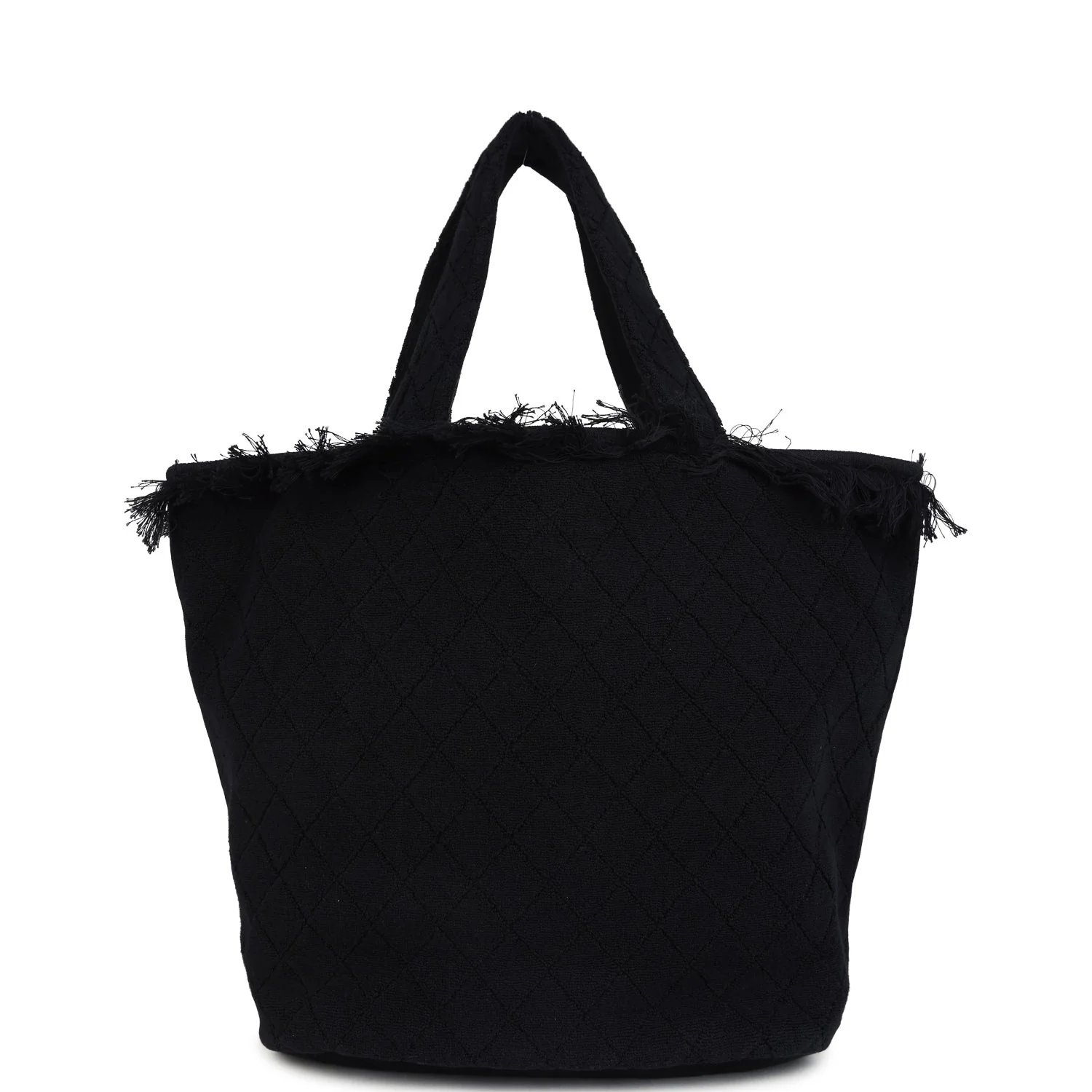 Chanel Coco Beach Tote Bag & Towel Set Black Terry Cloth