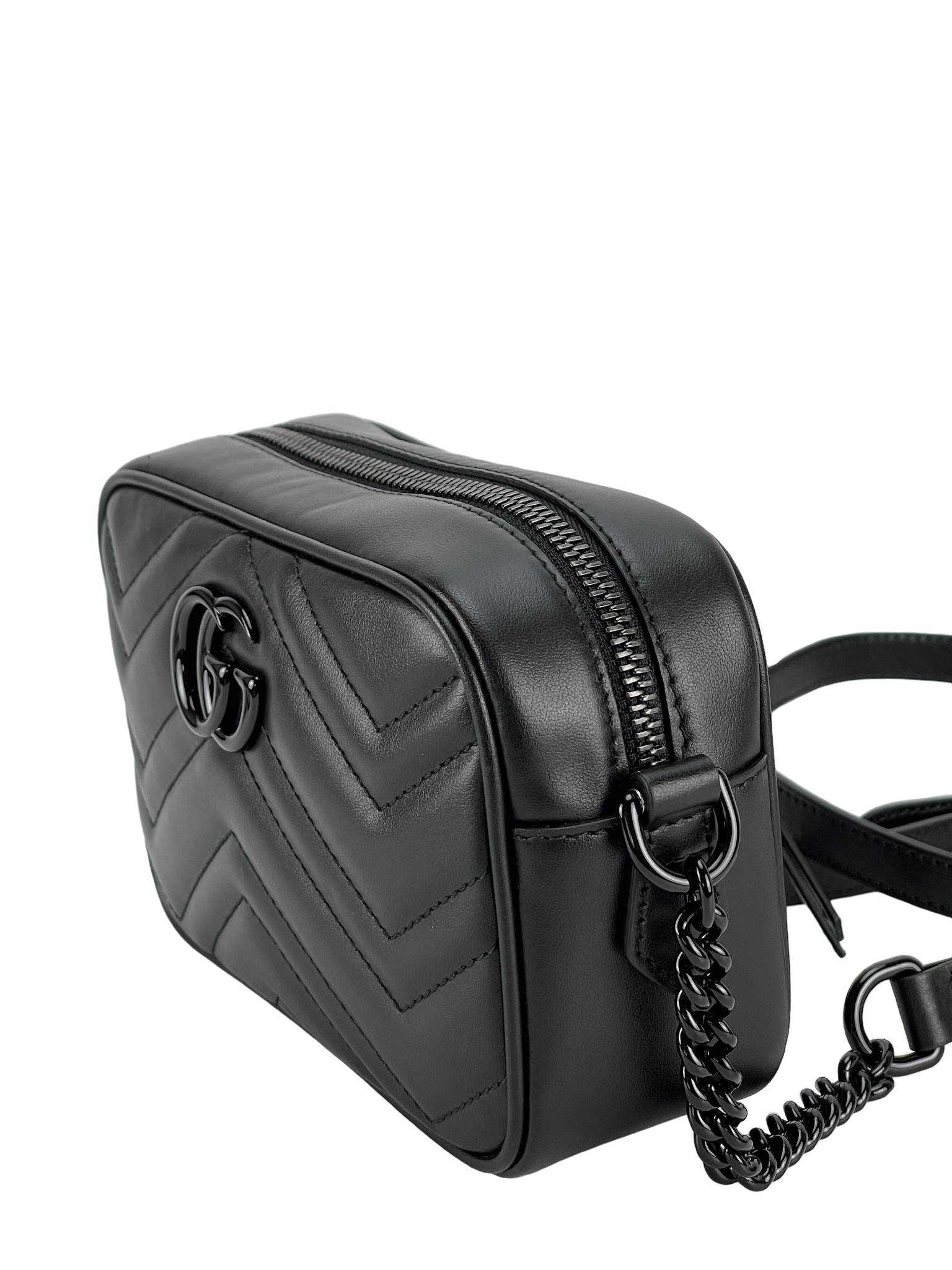 GUCCI - Black GG Marmont Camera Bag