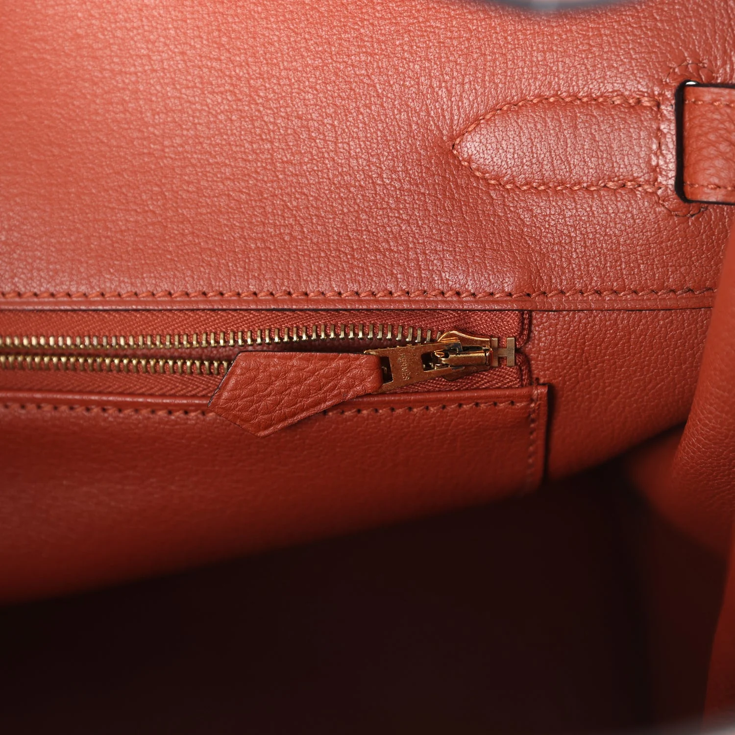 Pre-owned Hermes Birkin 35 Cuivre Togo Gold Hardware