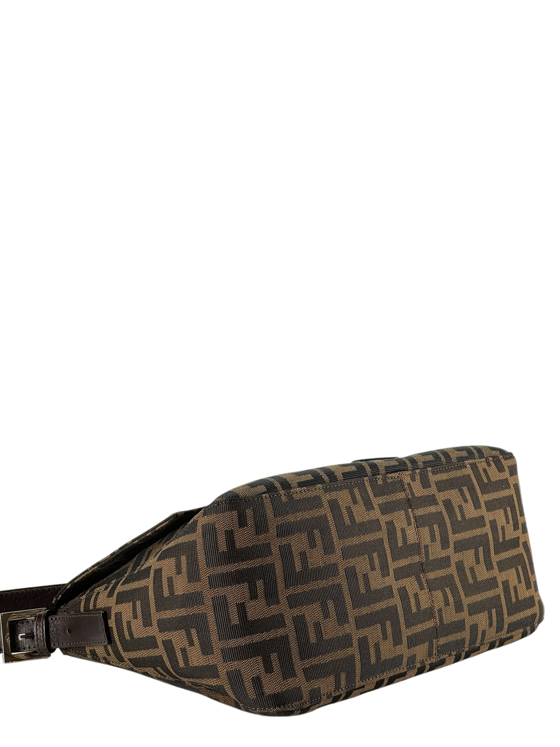 FENDI - Brown Zucca Mamma Baguette Handbag Silver Hardware