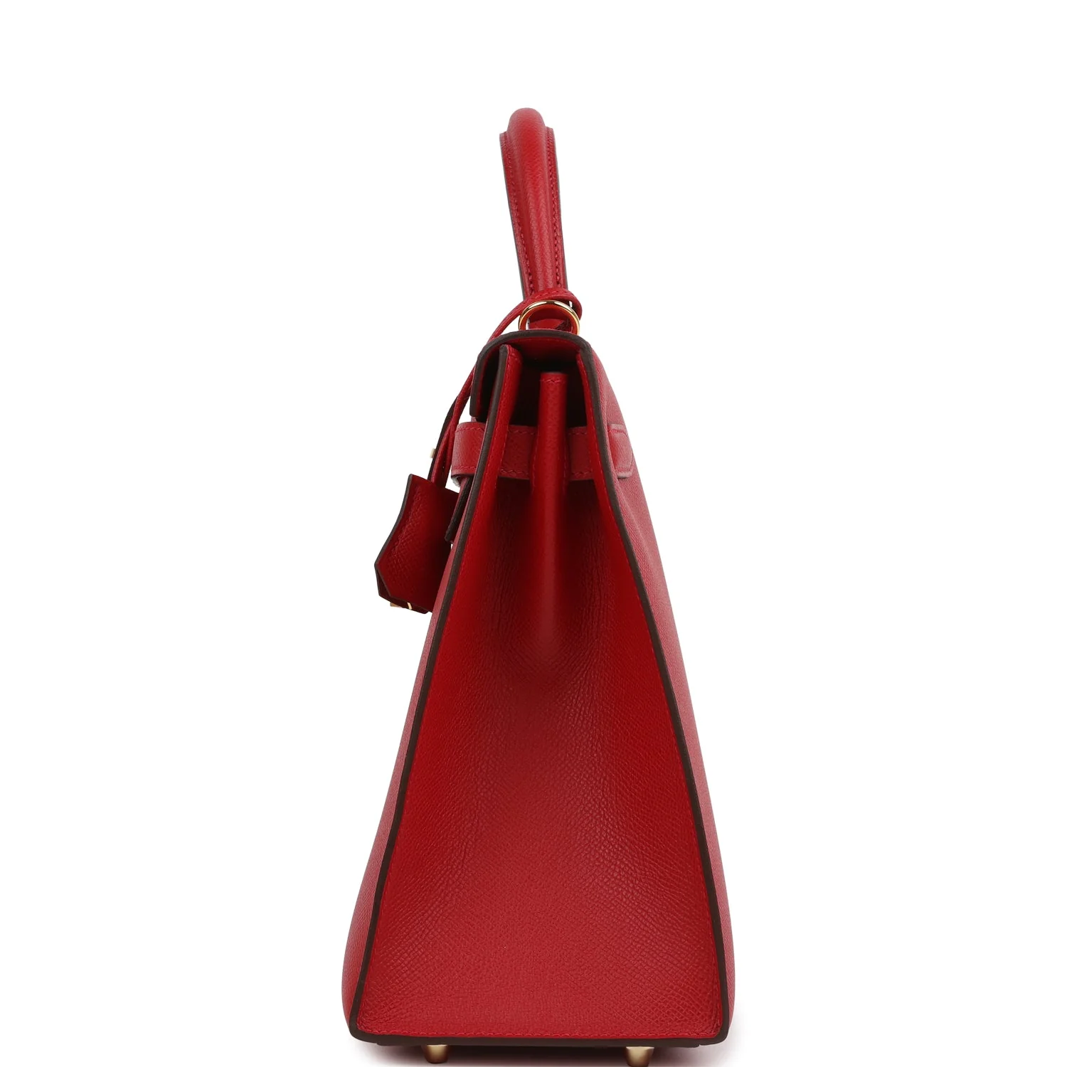 Pre-owned Hermes Kelly Sellier 32 Rouge Casaque Epsom Gold Hardware