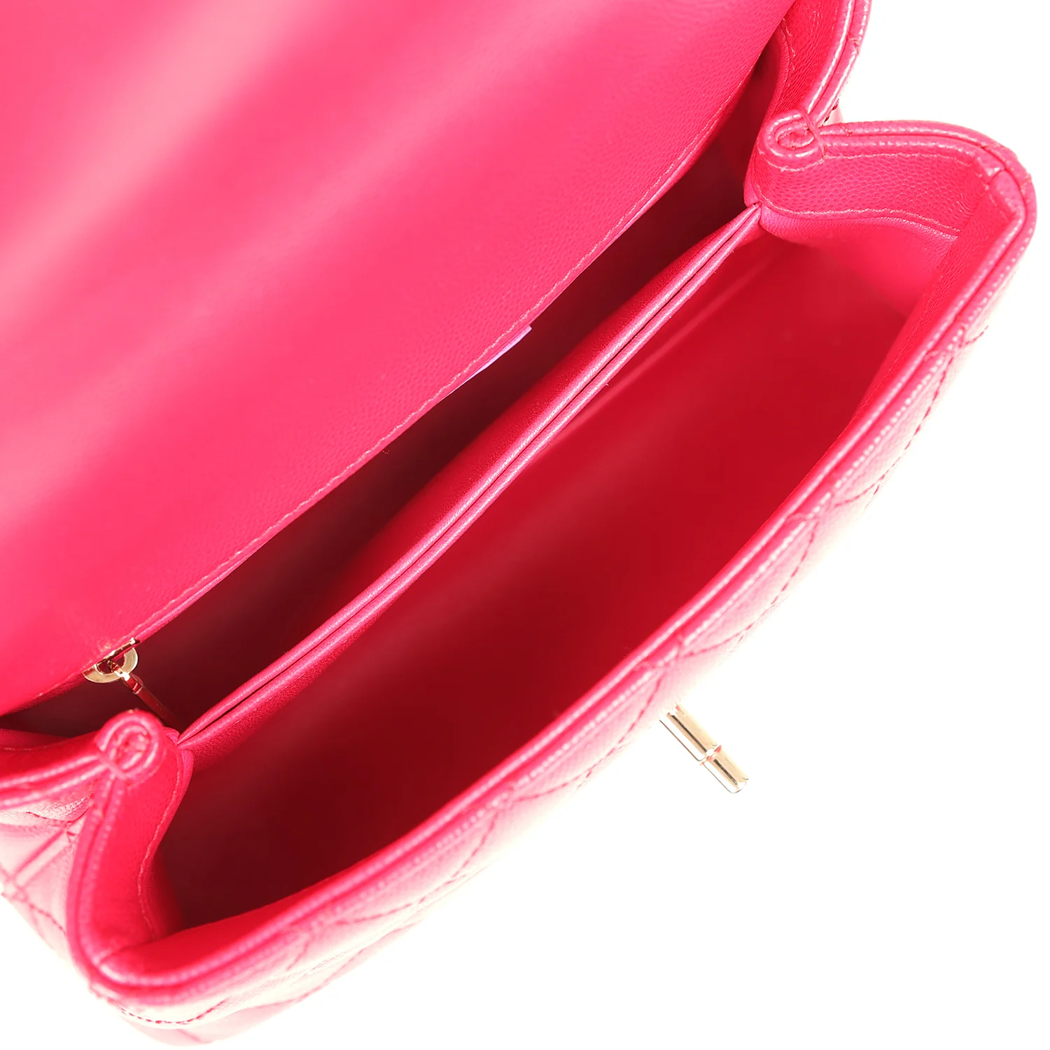 Chanel Small Coco Top Handle Flap Bag Dark Red Shiny Caviar and Burgundy Lizard Light Gold Hardware