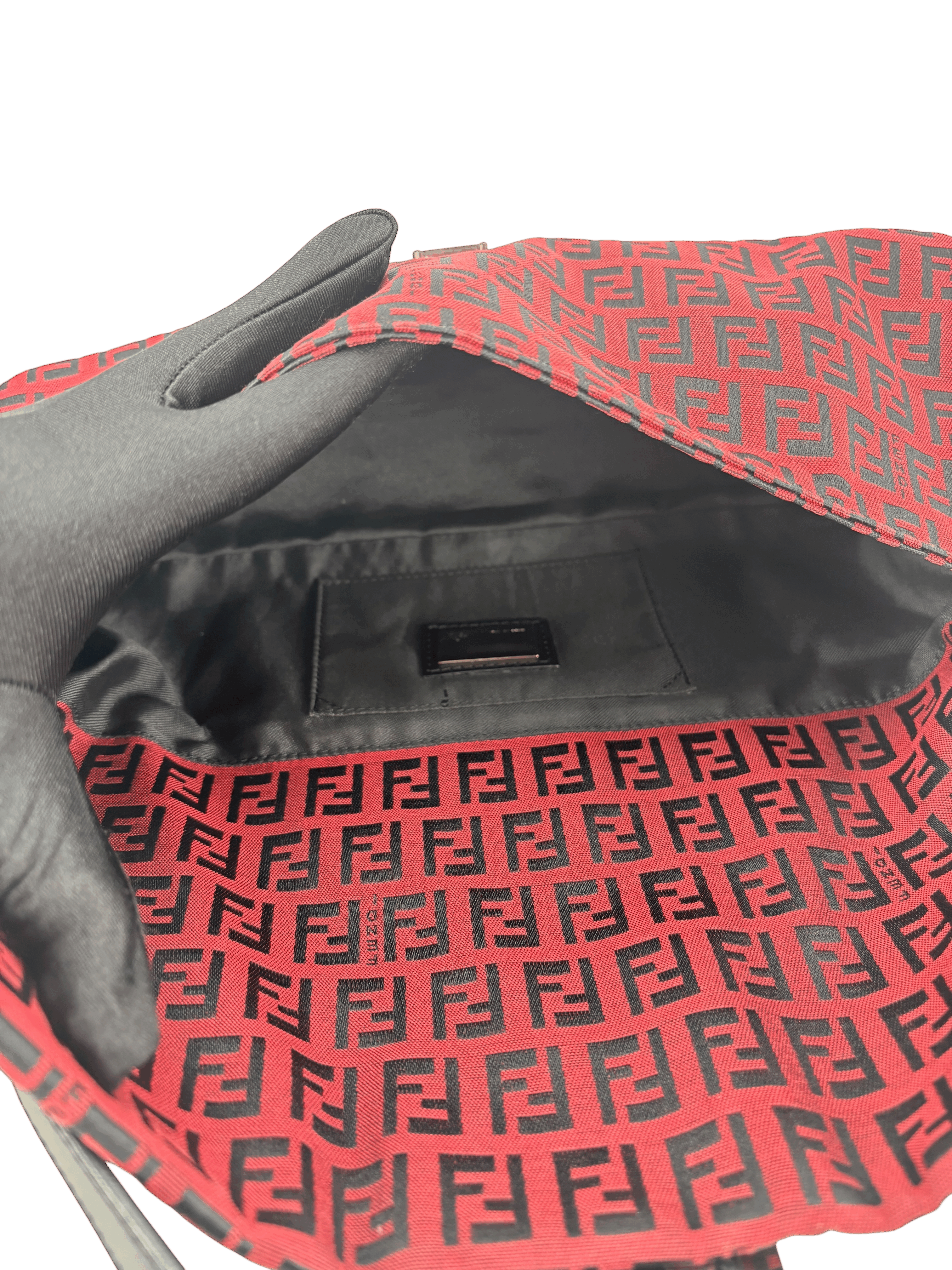 FENDI - Red Small Zucchino Baguette Bag