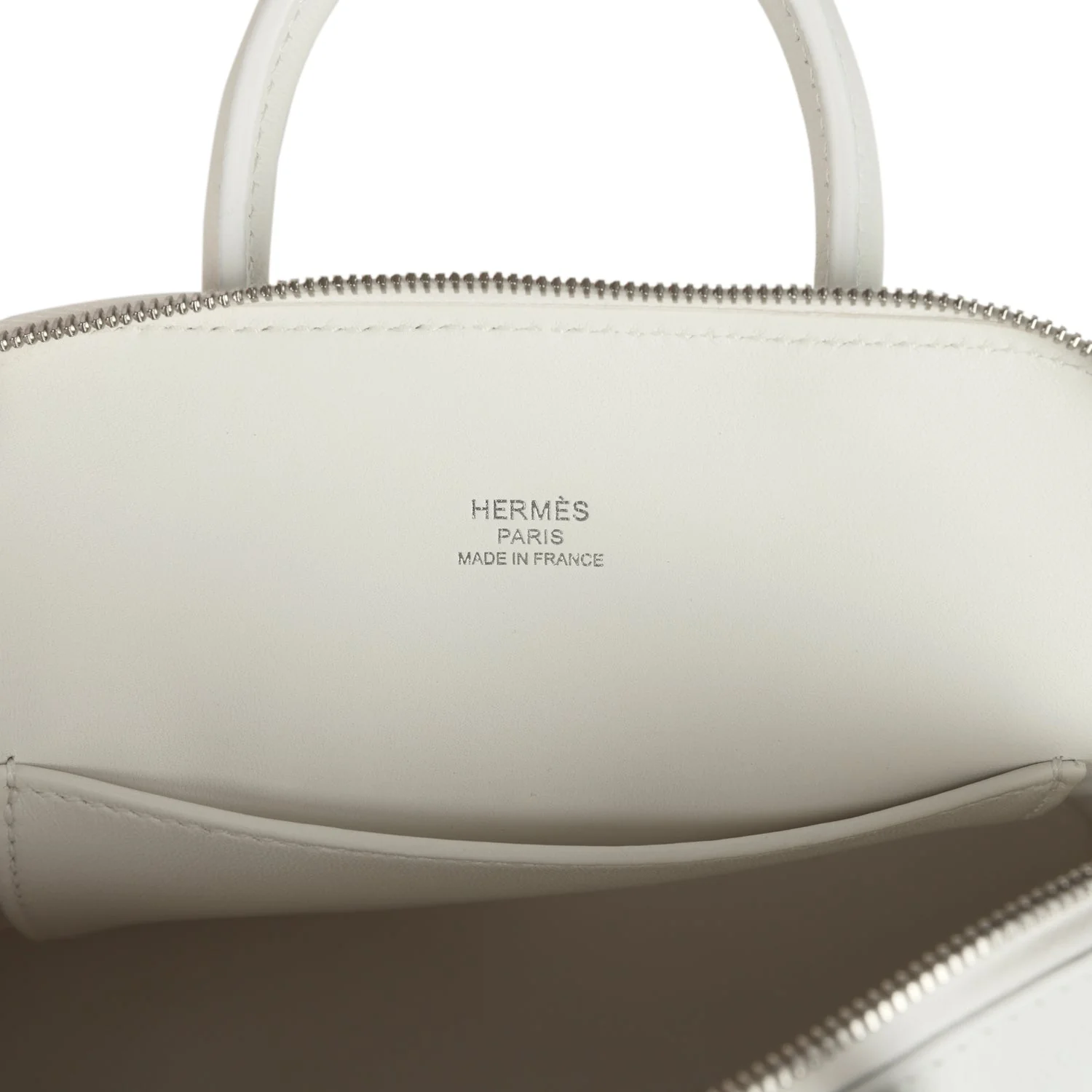 Hermes 1923 Bolide Mini New White Evercolor Palladium Hardware