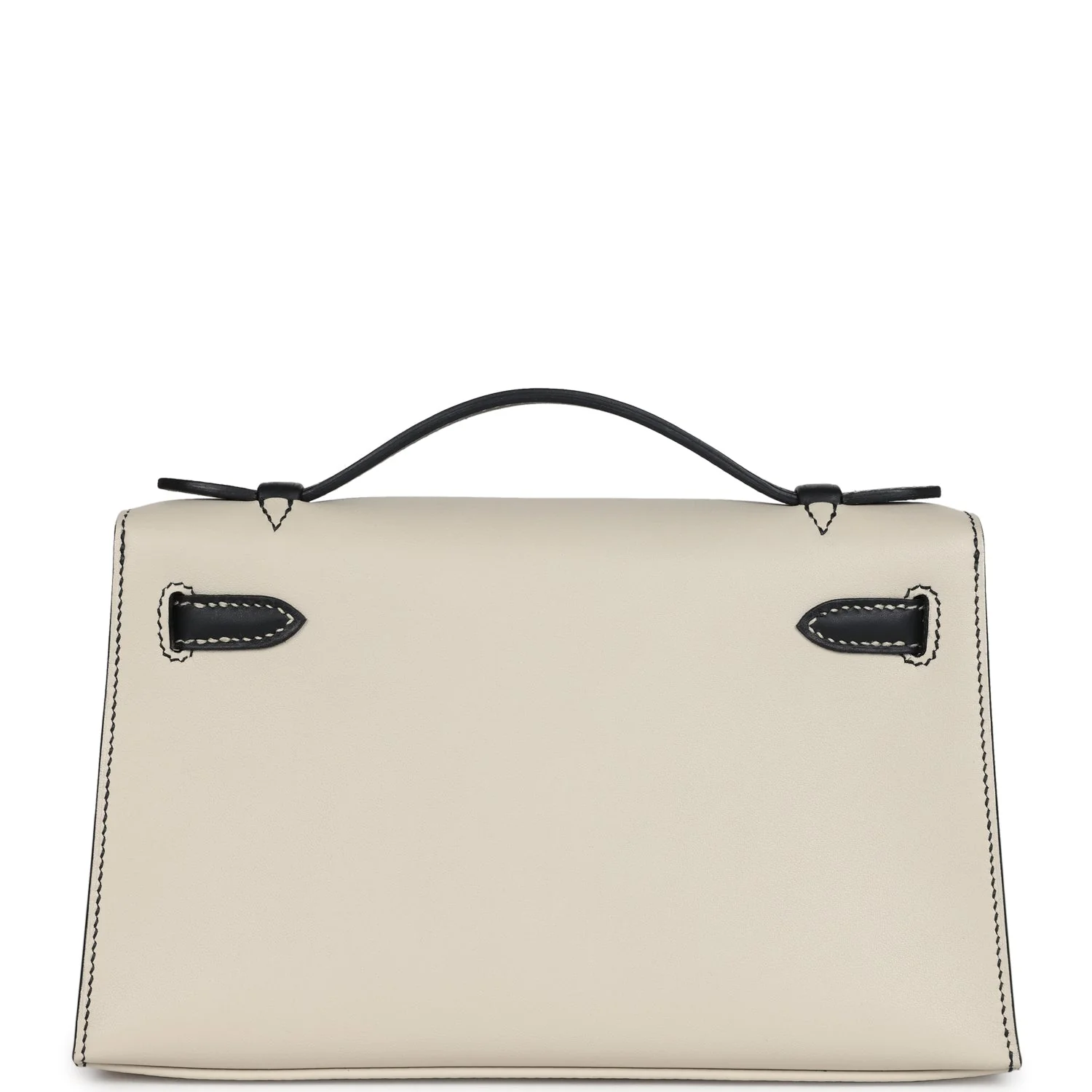 Hermes Special Order (HSS) Kelly Pochette Beton and Black Swift Gold Hardware