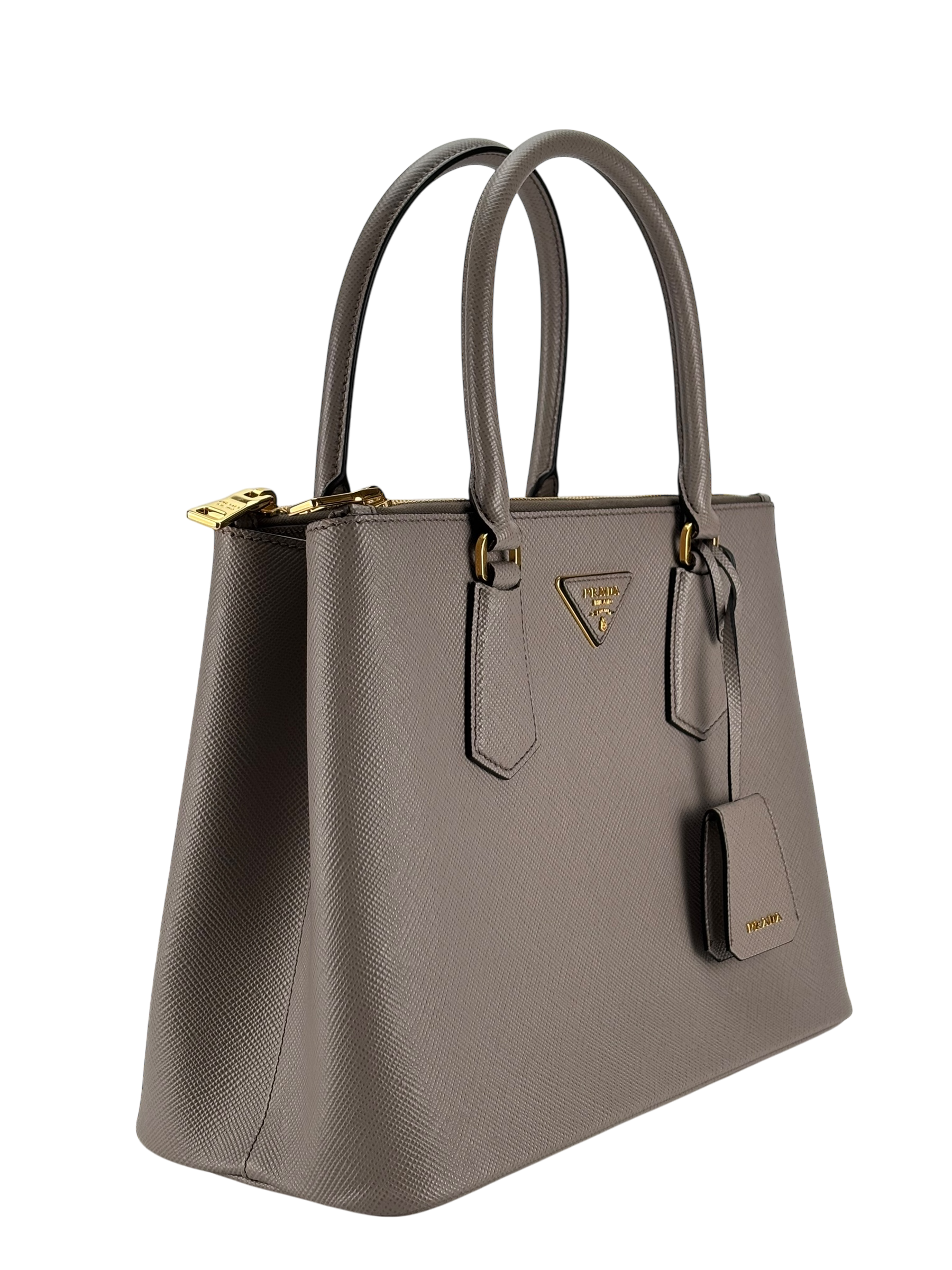 PRADA - Grey Galleria Medium Saffiano Leather Handbag