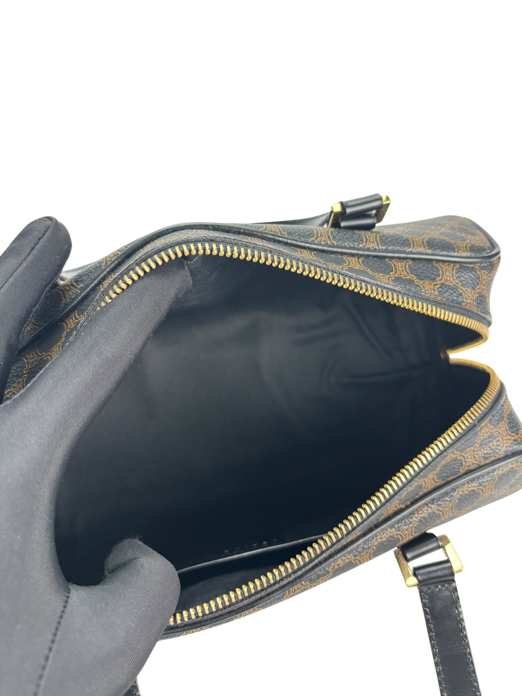 CELINE - Black Macadam Papillon Hand Bag