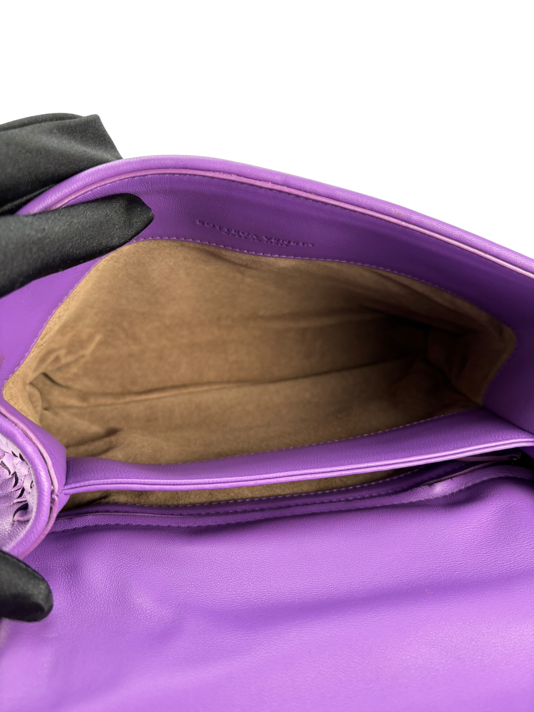 BOTTEGA VENETA - Purple Lambskin Intrecciato Leather Shoulder Bag