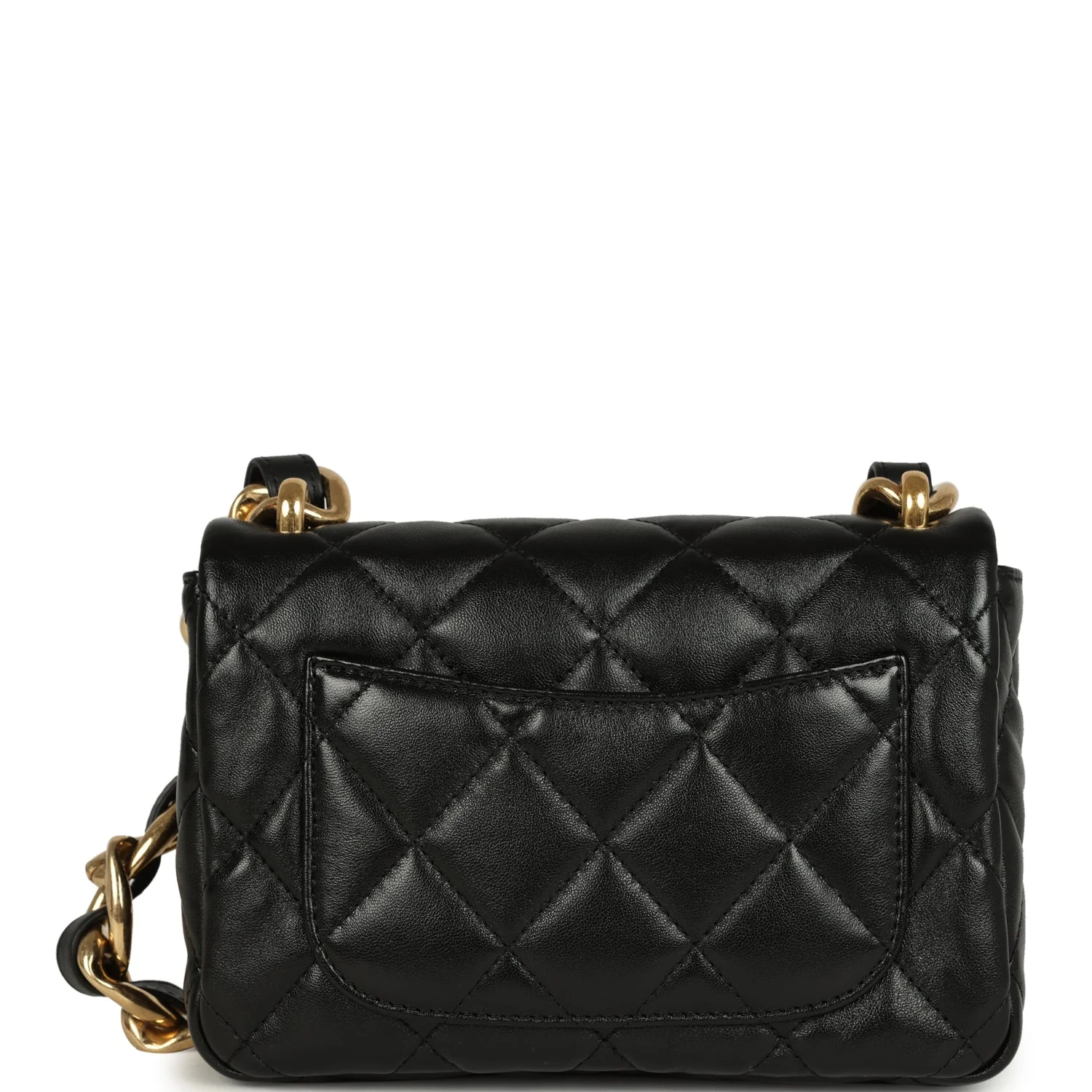 Chanel Small Funky Town Flap Bag Black Shiny Lambskin Aged Gold Hardware