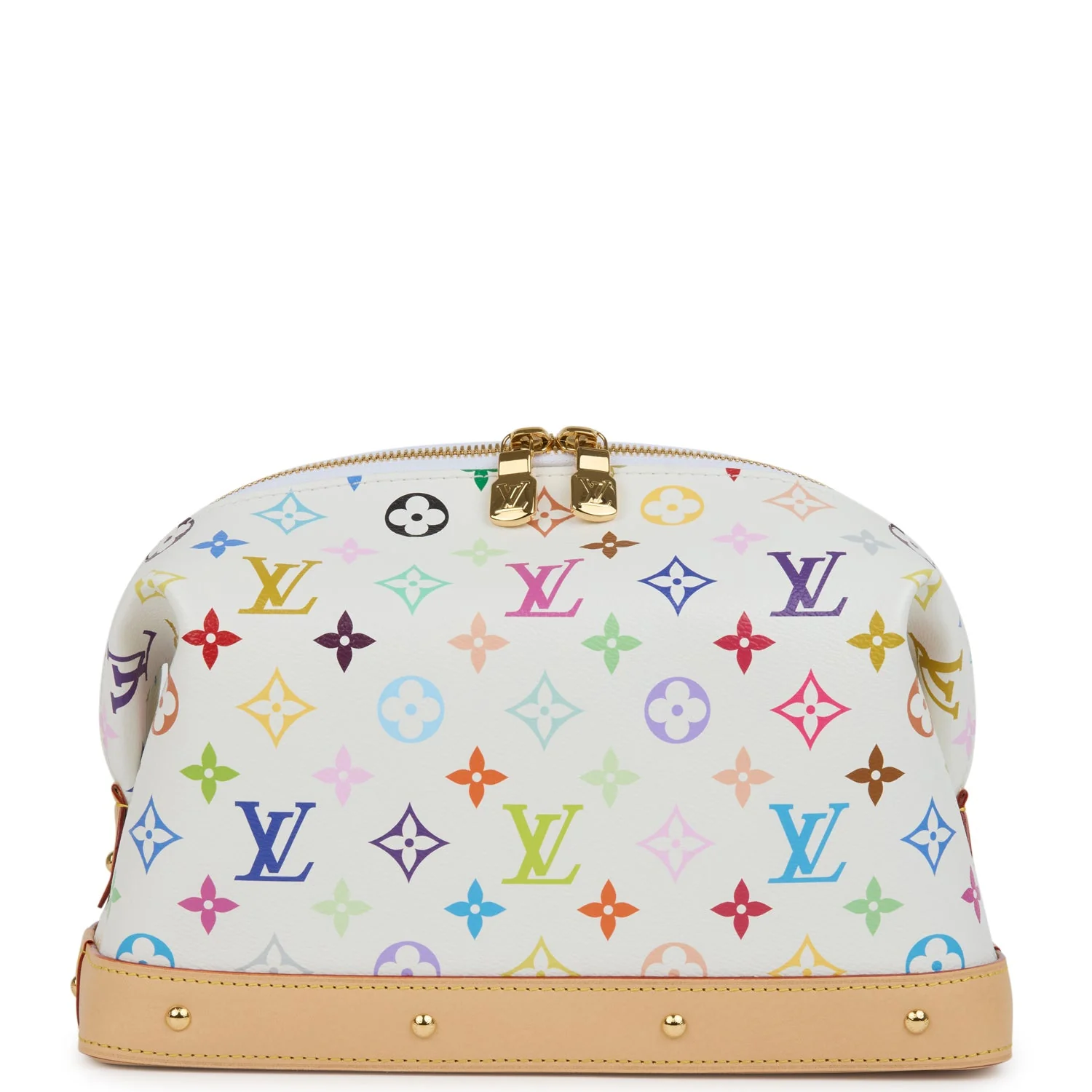 Louis Vuitton X Takashi Murakami Cosmetic Pouch GM White Multicolored Monogram Gold Hardware