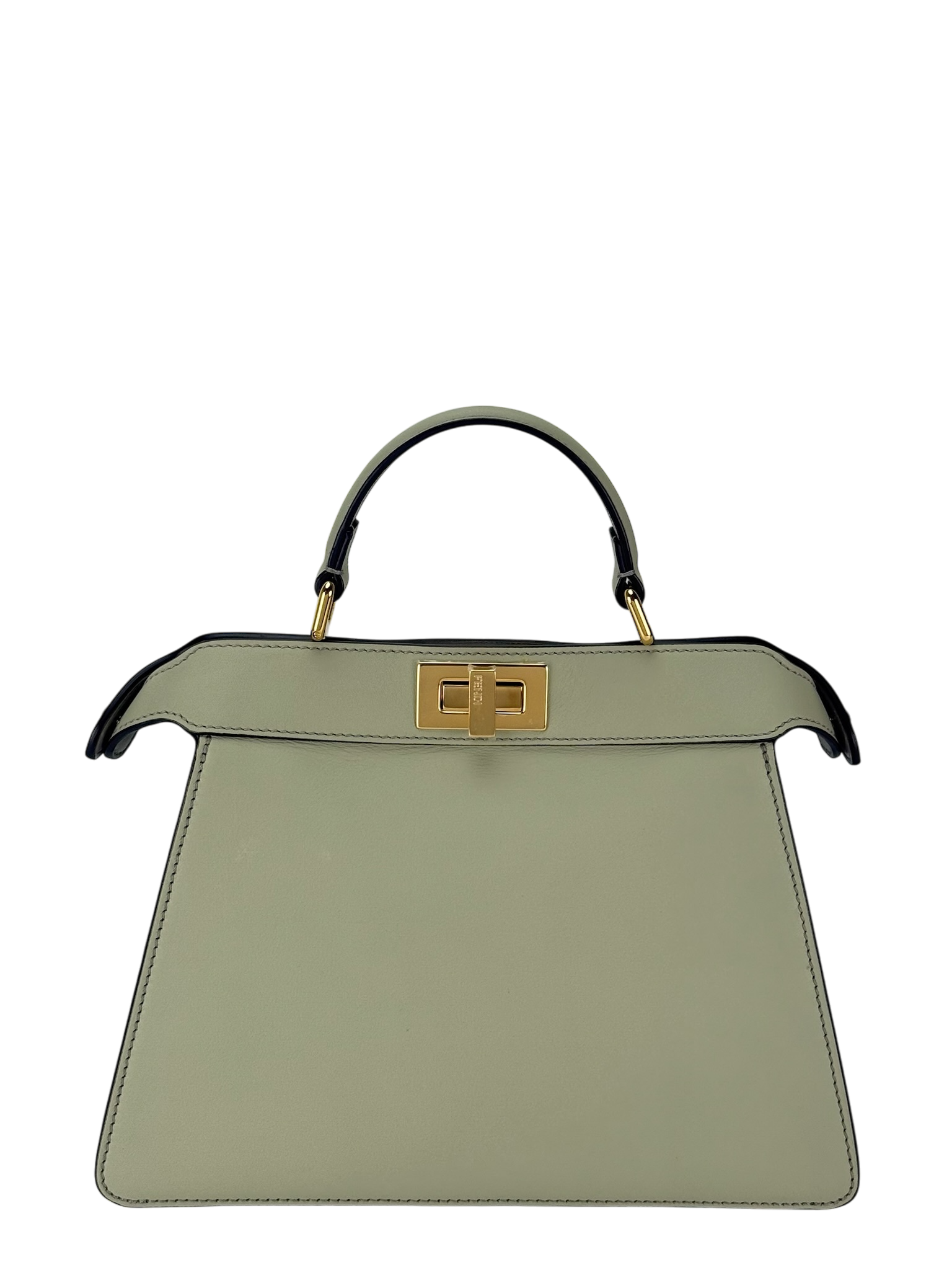 FENDI - Peekaboo Soft Small Green Tea Calfskin Leather bag Gold Hardware