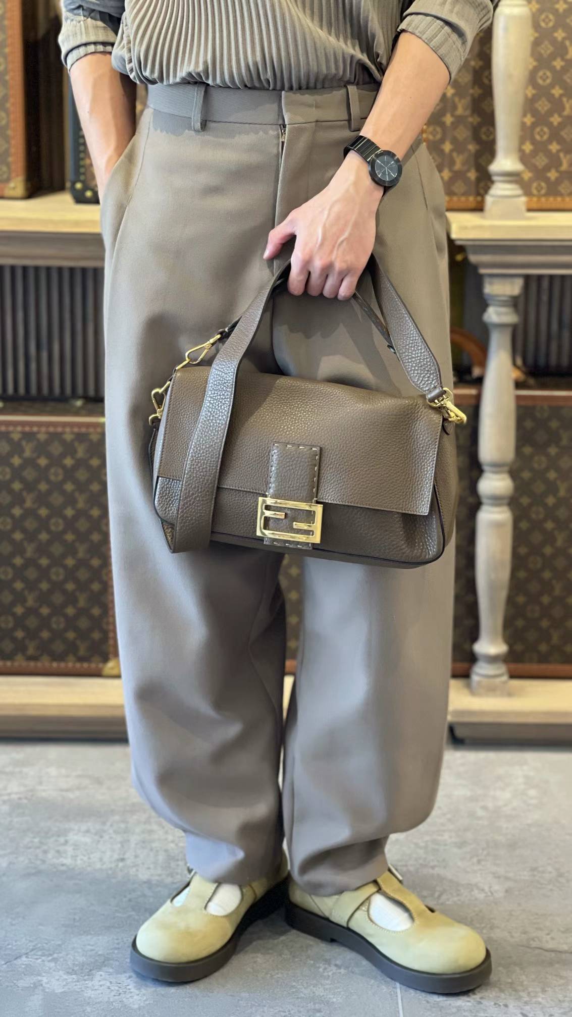 FENDI - Grey Sellerria Baguette 2way Bag