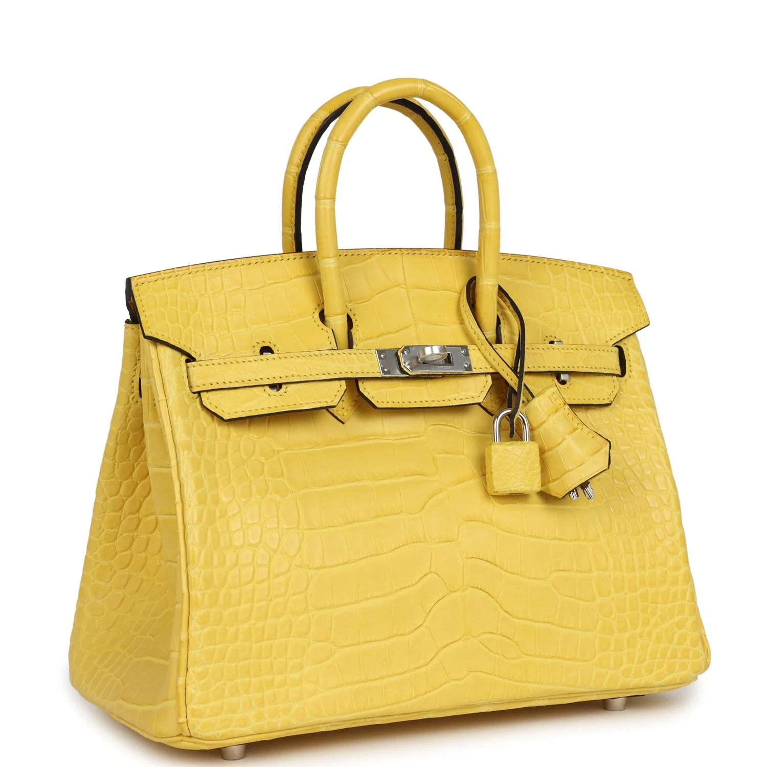 Hermes Birkin 25 Mimosa Matte Alligator Palladium Hardware