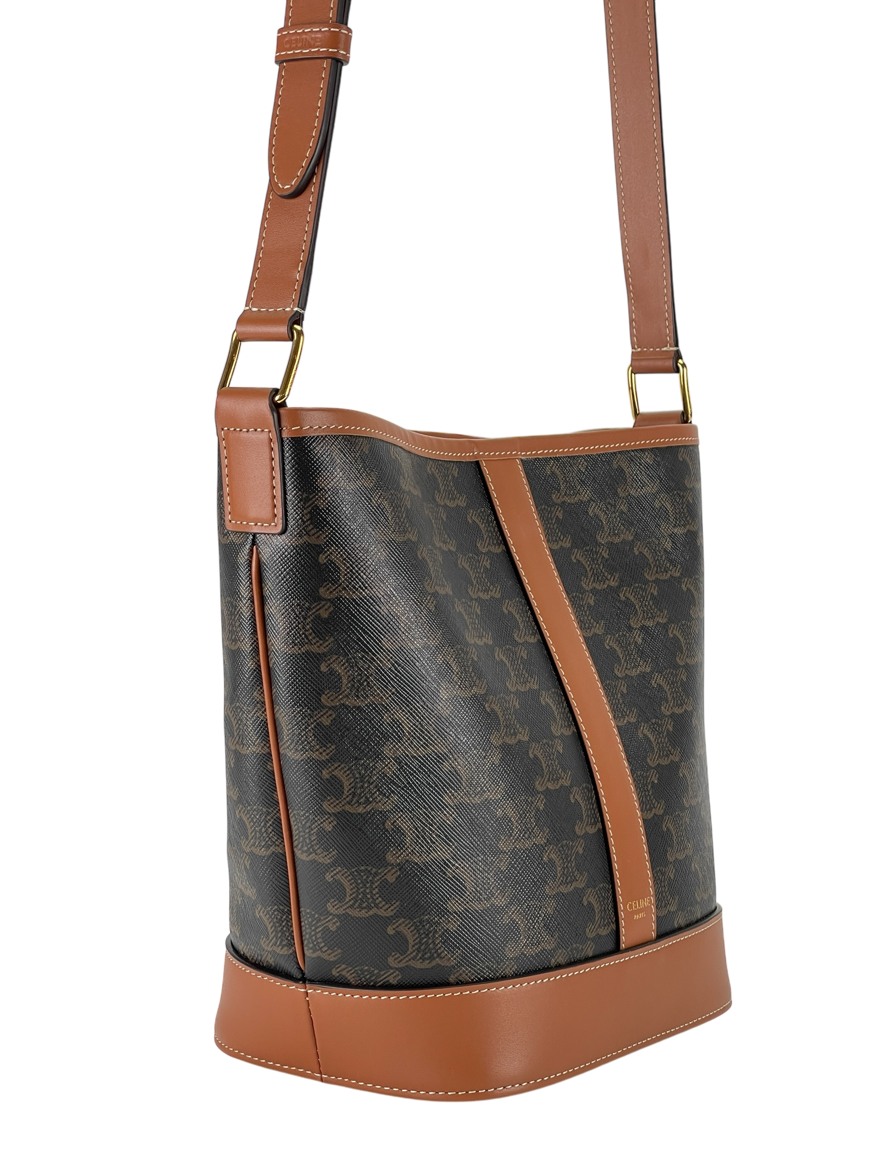 CELINE - Small Bucket Bag Brown Triomphe Canvas