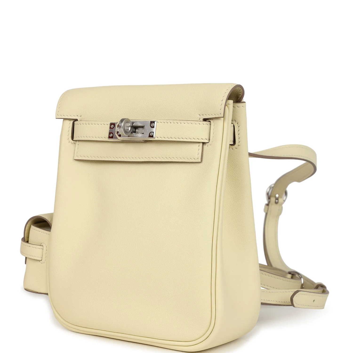 Hermes Mini Kelly Jump Backpack Jaune Milton Swift Palladium Hardware
