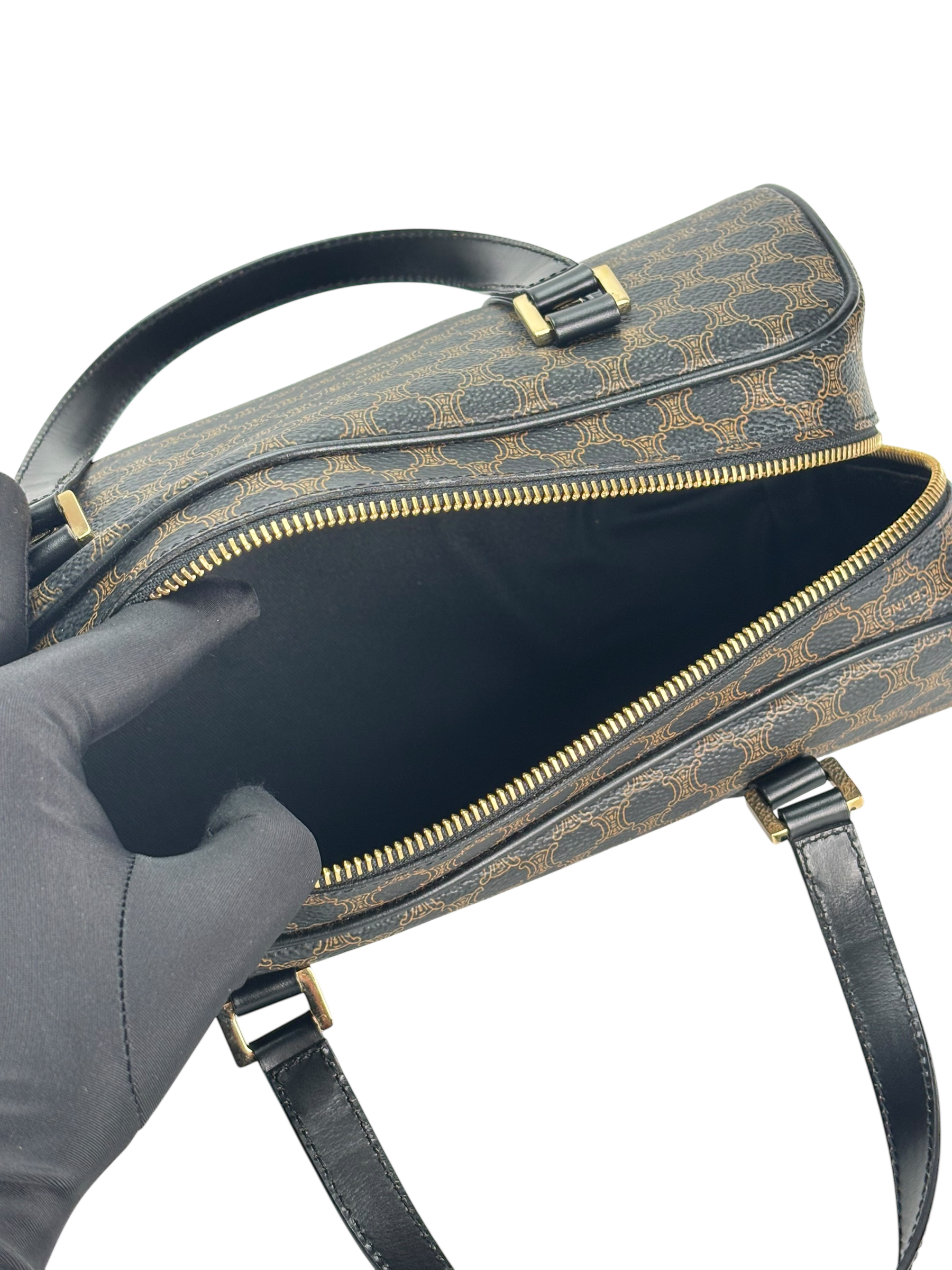 CELINE - Black Macadam Papillon Hand Bag