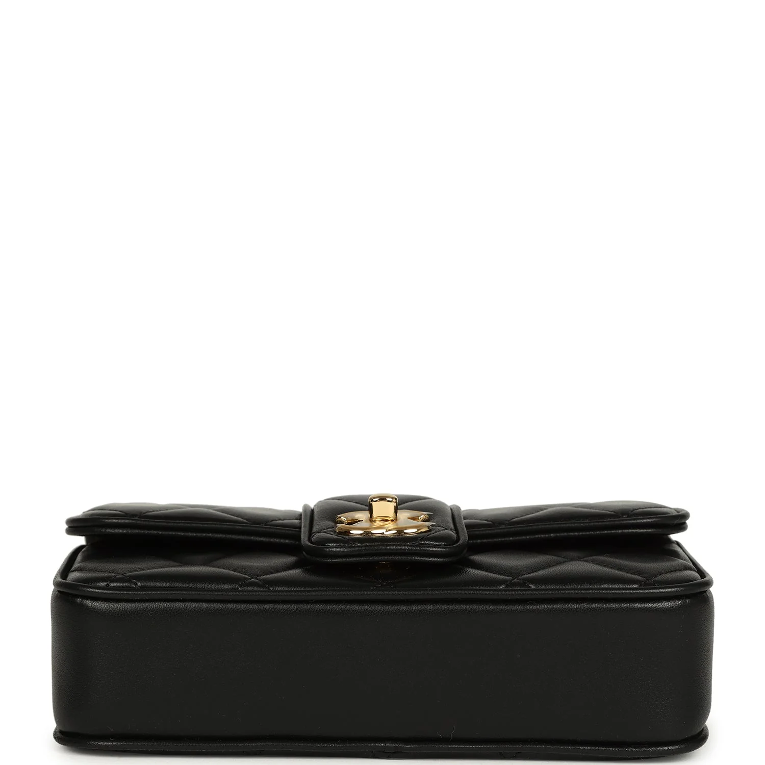 Chanel Mini Tab Flap Bag Black Lambskin Gold Hardware