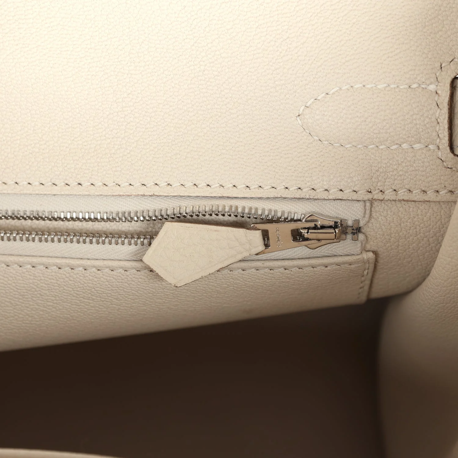 Pre-owned Hermes Birkin 30 Craie Togo Palladium Hardware