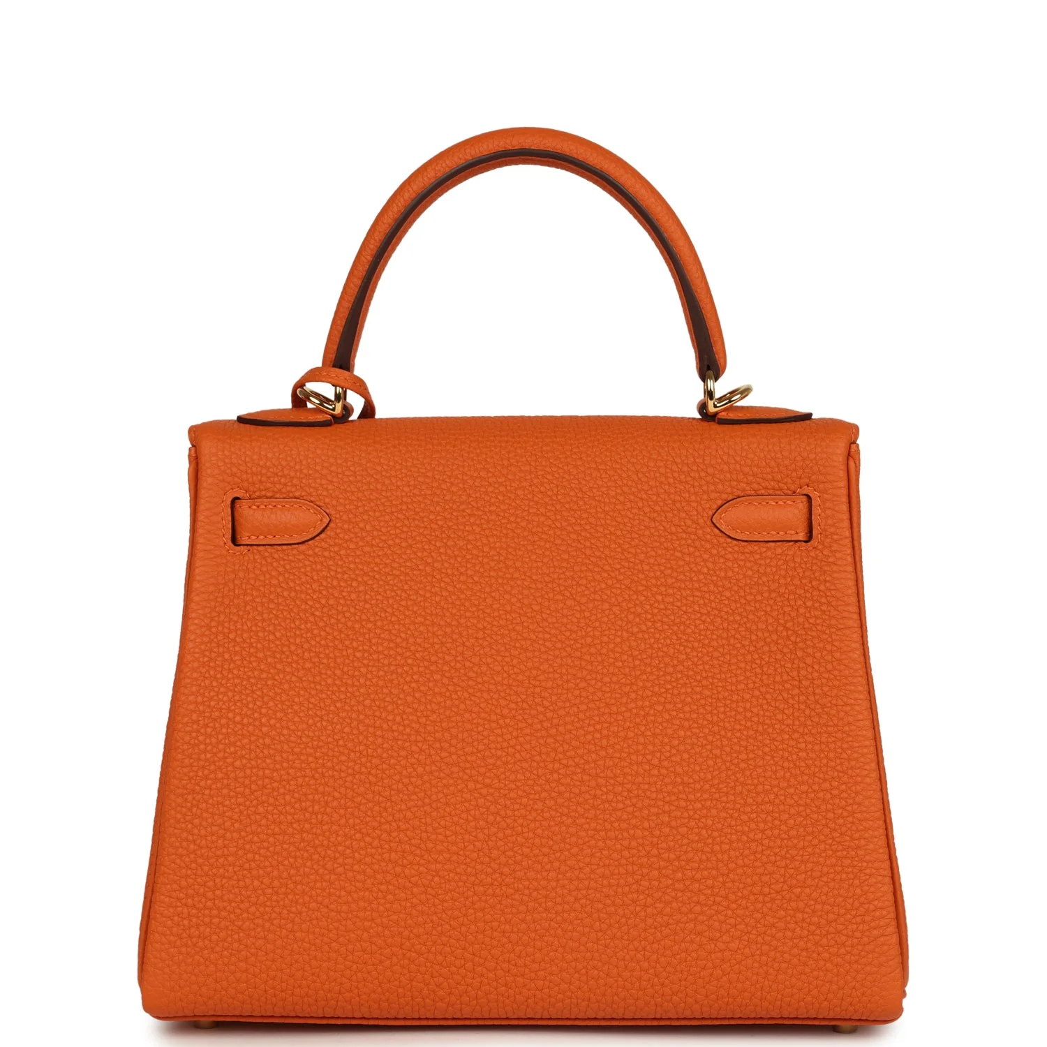 Hermes Special Order (HSS) Kelly Retourne 25 Orange Verso Togo Gold Hardware