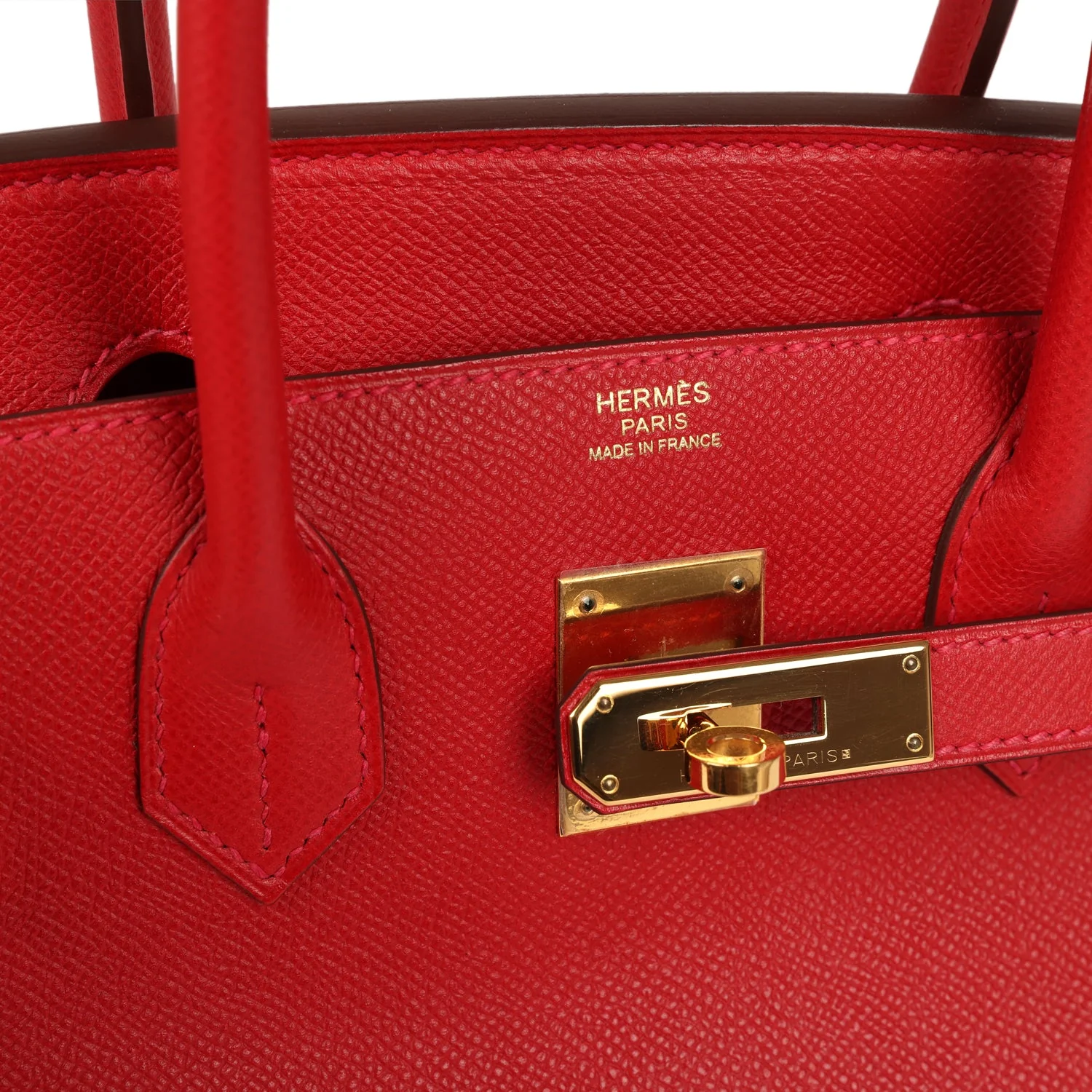 Pre-owned Hermes Birkin 30 Rouge Casaque Epsom Gold Hardware