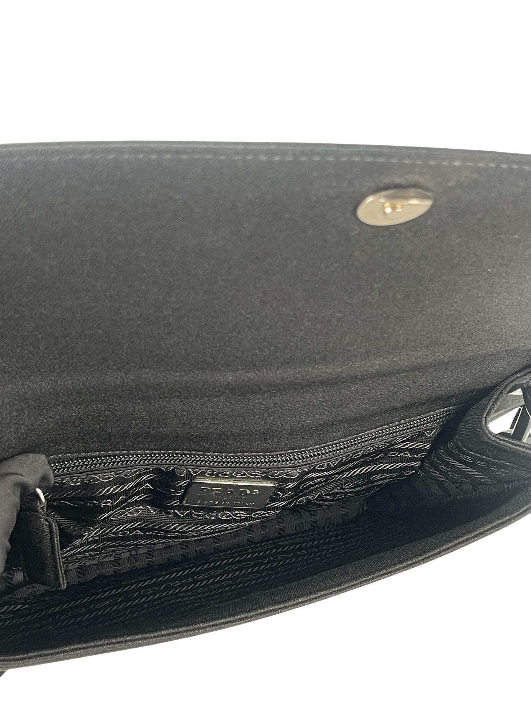 PRADA - Black Nylon Plastic Chain Shoulder Bag