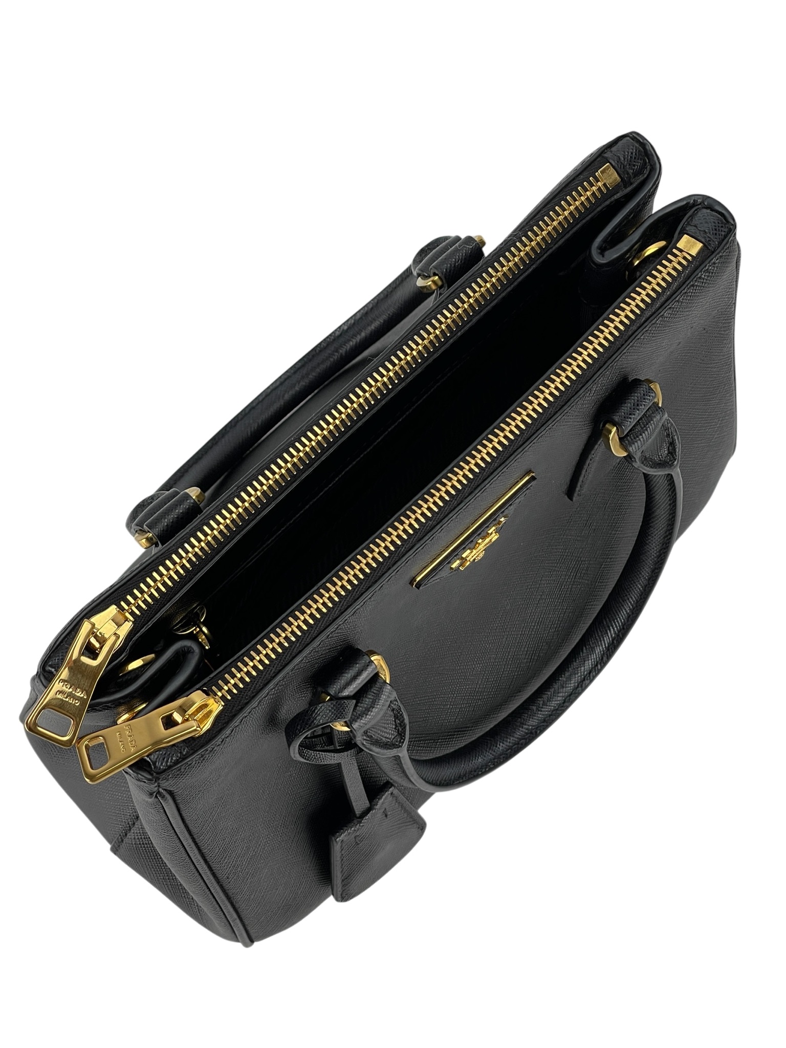 PRADA - Black Galleria Small Saffiano Leather Handbag