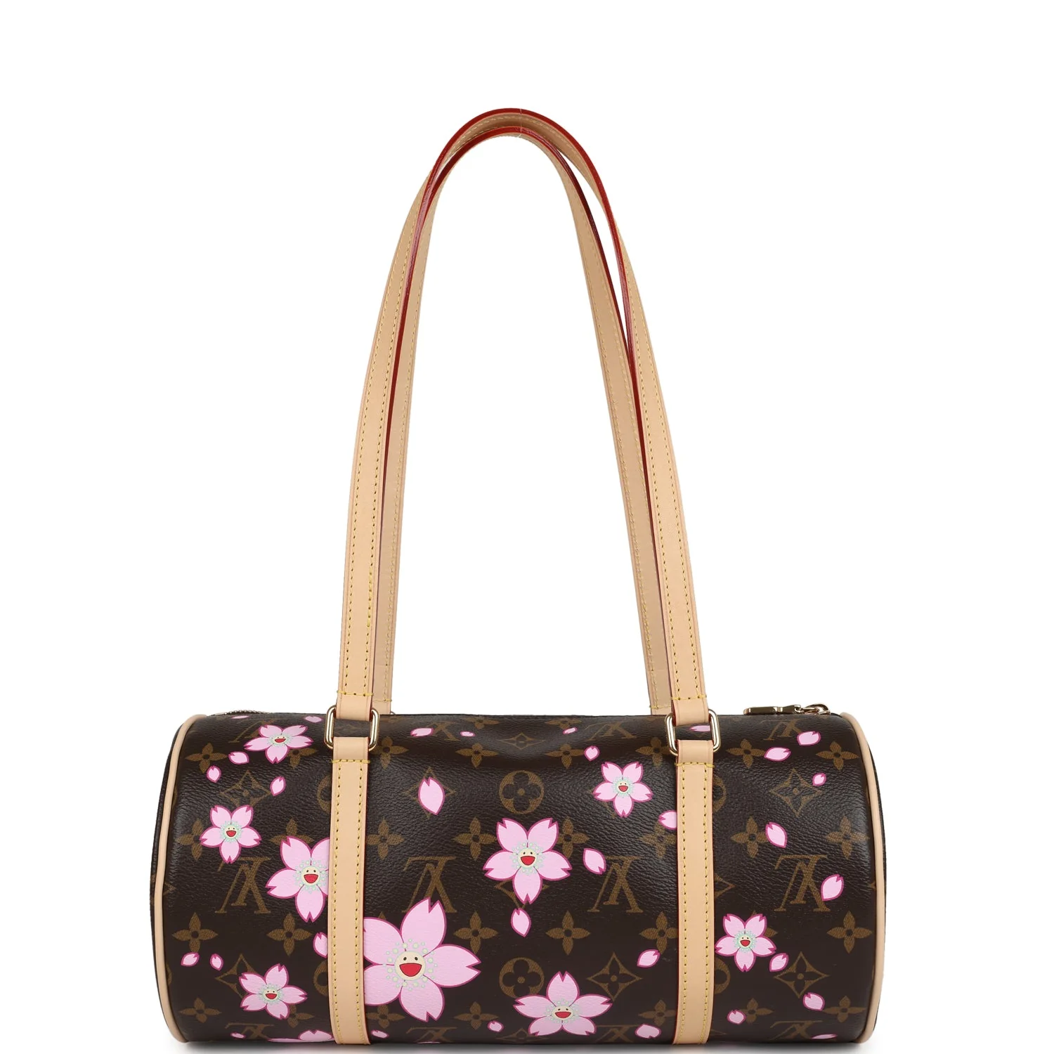 Louis Vuitton X Takashi Murakami Cherry Blossom Papillon Brown and Pink Monogram Gold Hardware