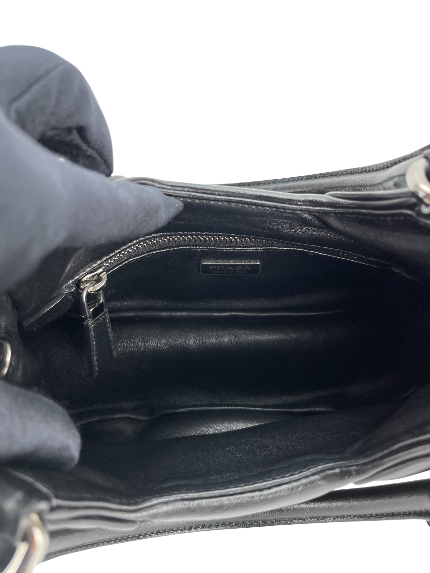 PRADA - Moon Padded Leather Nappa Handbag