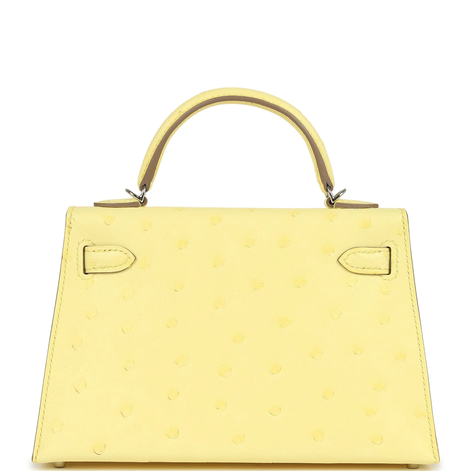 Hermes Kelly Sellier 20 Limoncello Ostrich Palladium Hardware