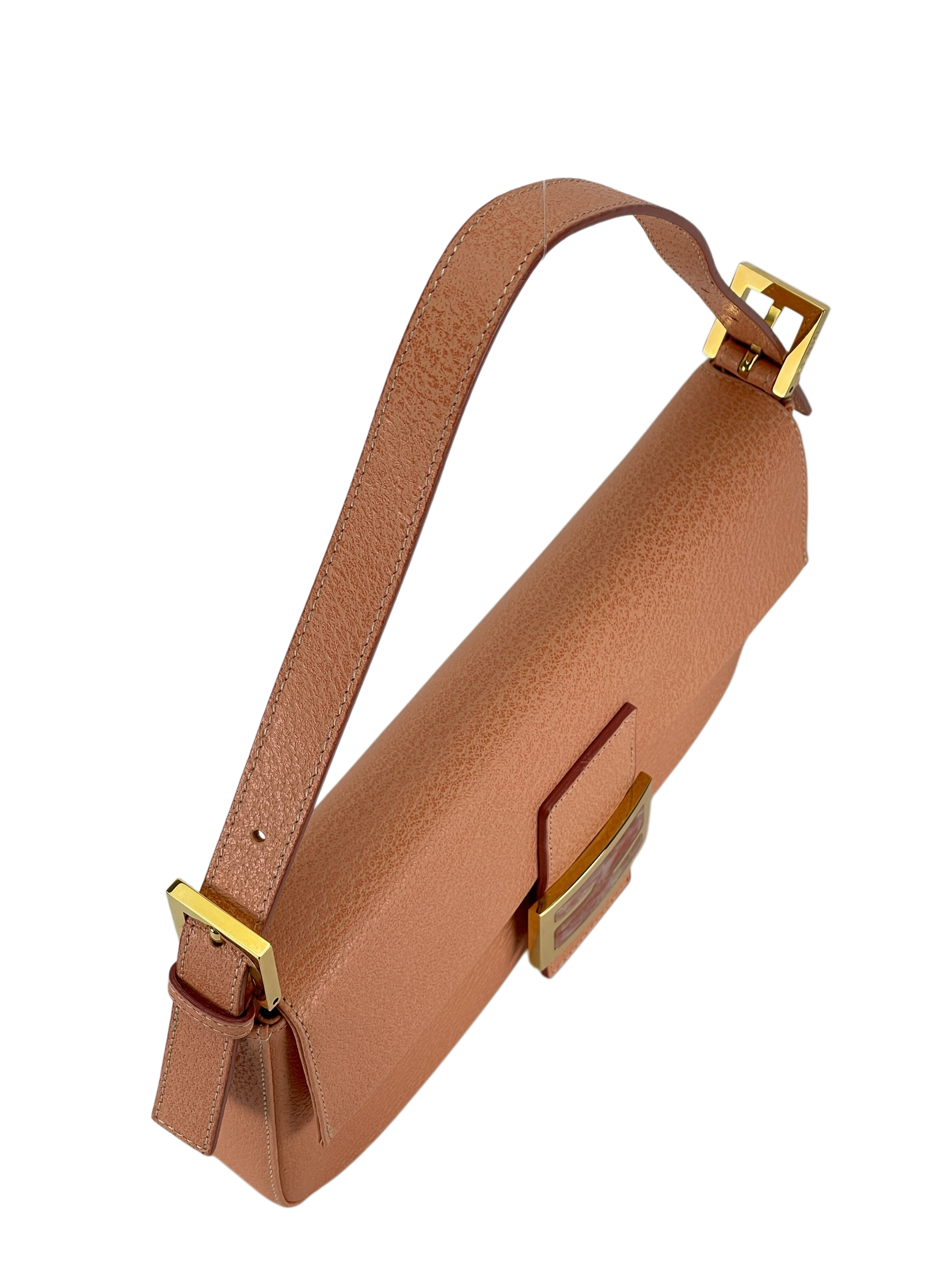 FENDI - Orange Pink Baguette Handbag Silver Hardware