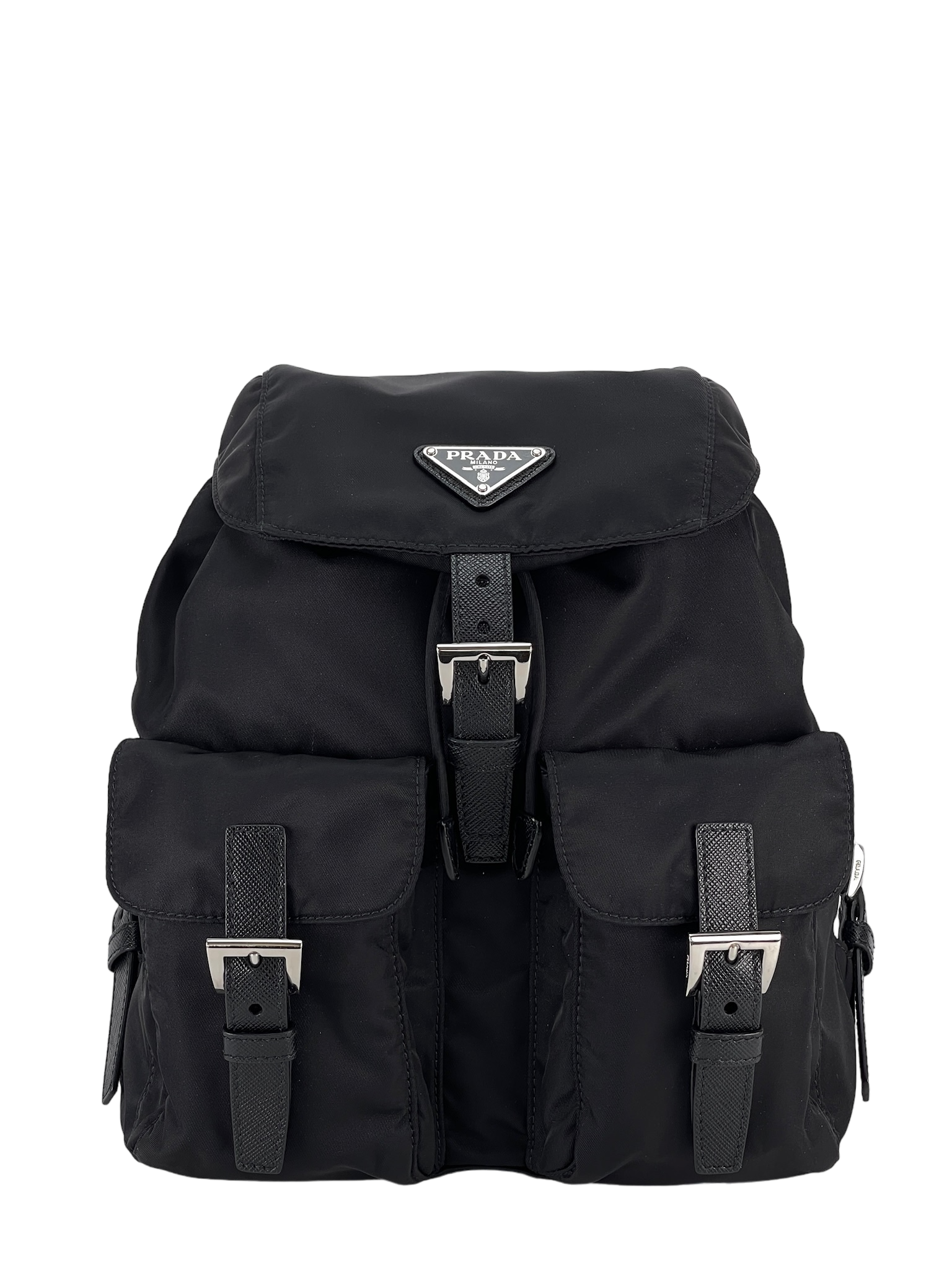 PRADA - Black Re-Nylon Backbag Small