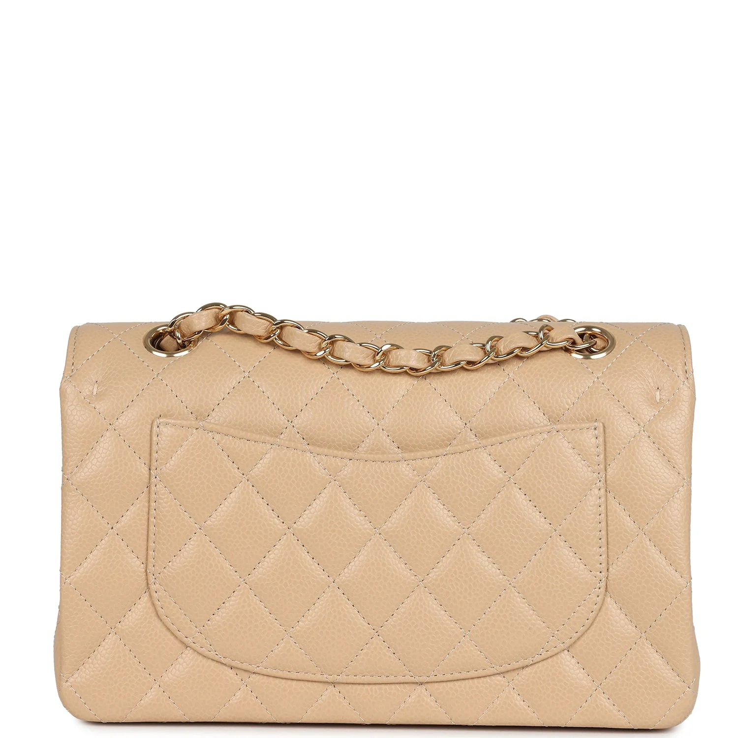 Chanel Small Classic Double Flap Bag Beige Caviar Gold Hardware
