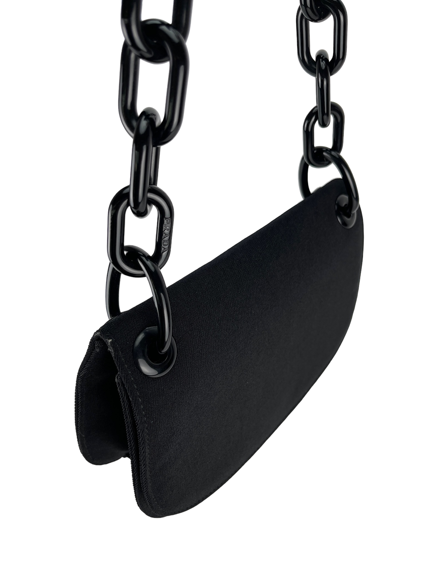 PRADA - Triangle Logo Chunky Chain Shoulder Bag