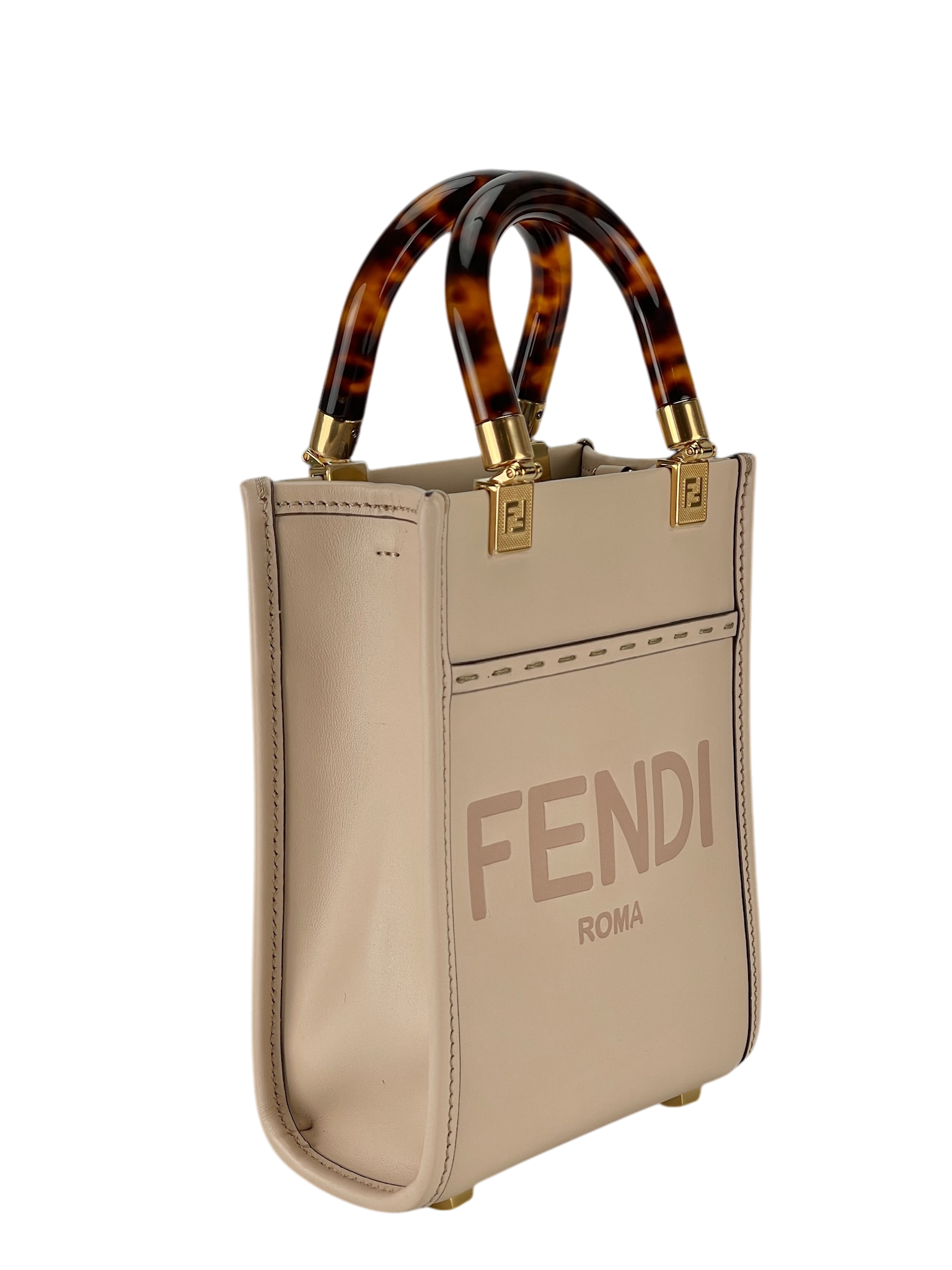 FENDI - Sunshine Logo Debossed Mini Tote Bag