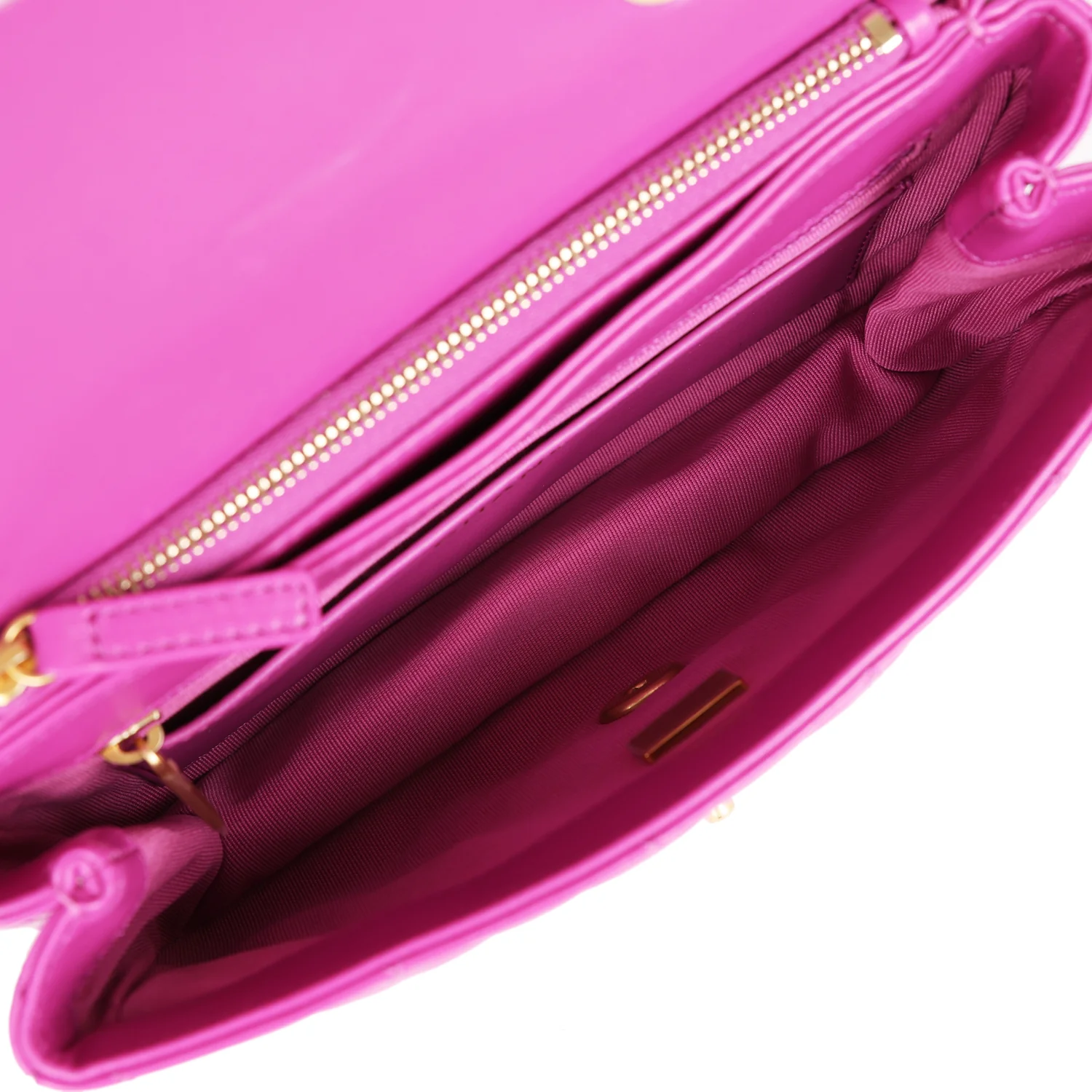 Chanel Small Crush Flap Bag Purple Shiny Aged Calfskin Brushed Gold Hardware